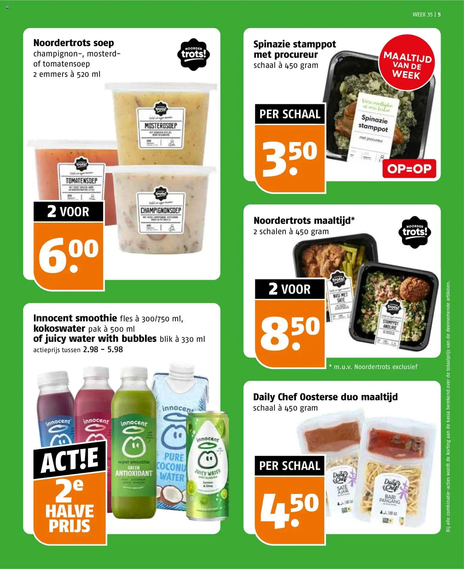 {H1} | Pagina: 5 | Producten: Spinazie, Smoothie, Schaal, Fles