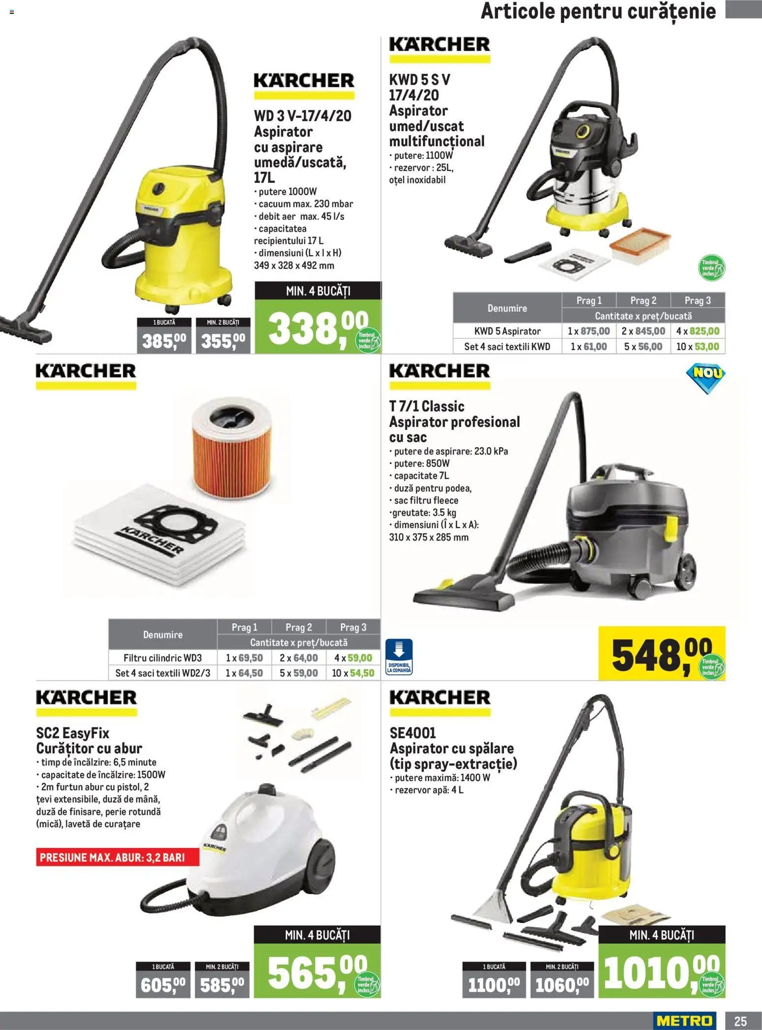 Noul catalog Metro – valabil de la 01.07.2026 | Pagină: 25 | Produse: Aspirator, Perie, Apă