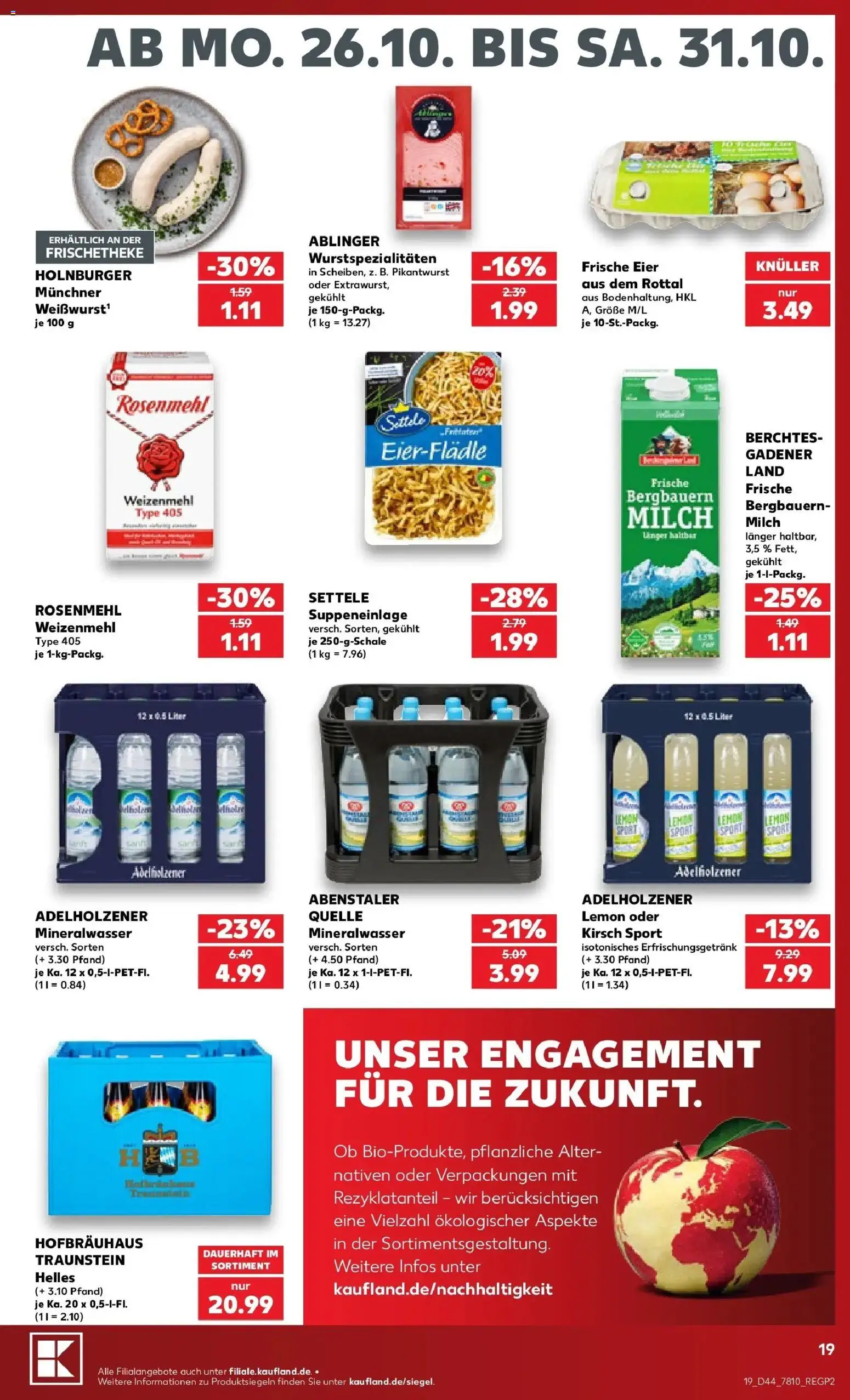 Prospekt Kaufland ab 26.10.2026 » Angebote Online zum Blättern | Seite: 23 | Produkte: Milch, Eier, Weizenmehl, Mineralwasser