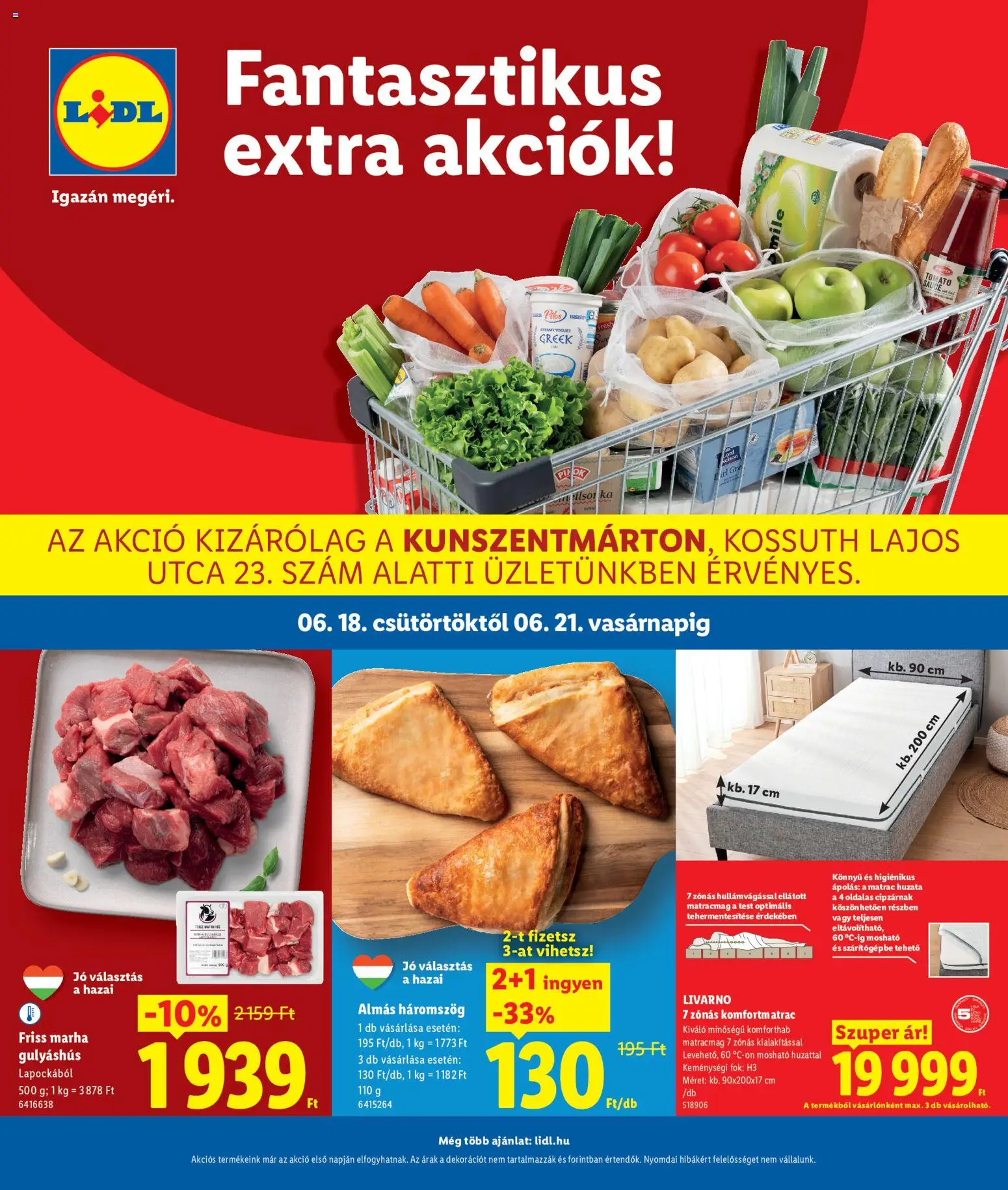 Lidl akciós ujság - amely érvényes a következő dátumtól: 18.06.2026 | Oldal: 1 | Termékek: Matrac