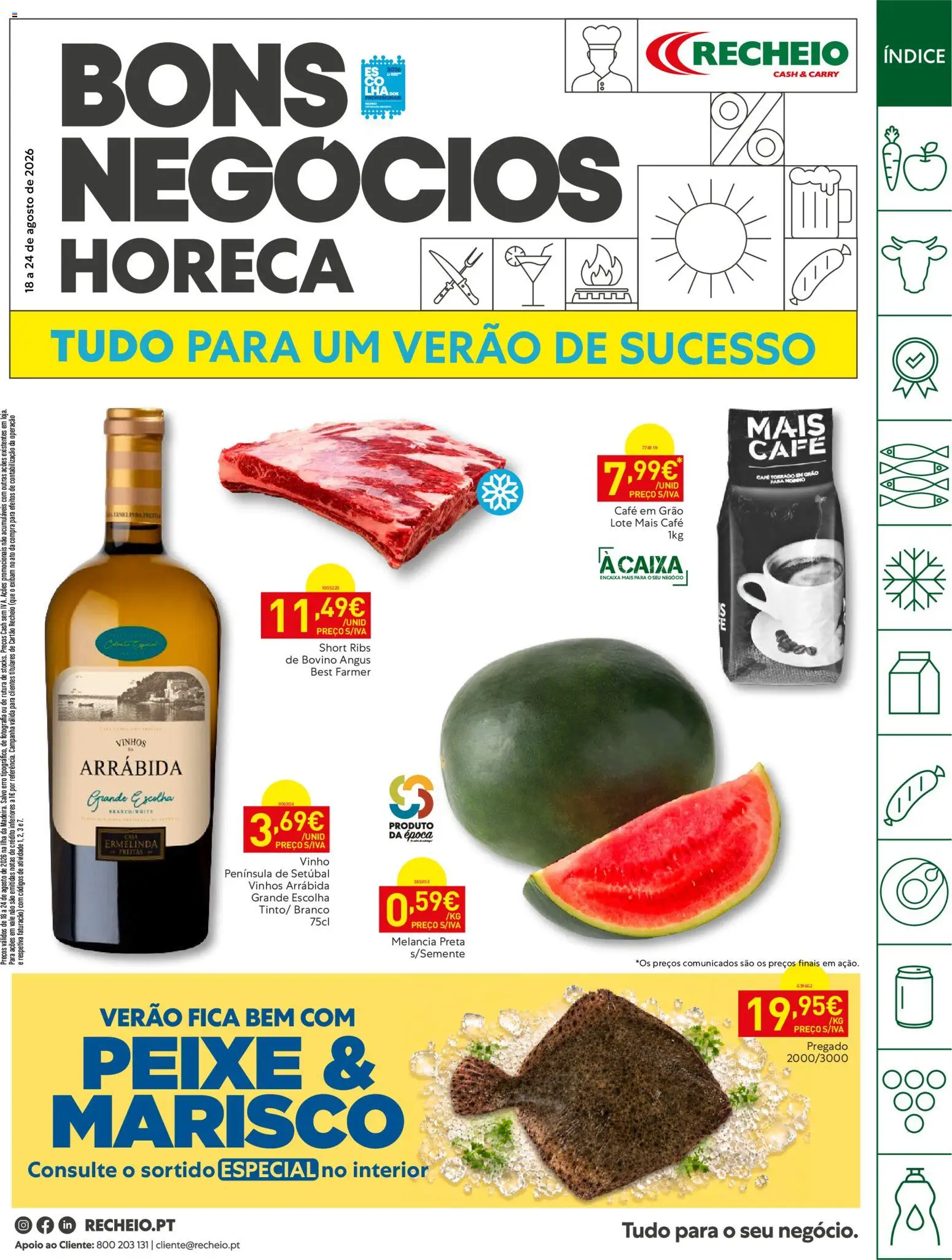 Recheio Horeca Madeira │ válido de 18/08/2026 | Página: 1 | Produtos: Café em grão, Vinho, Peixe, Melancia