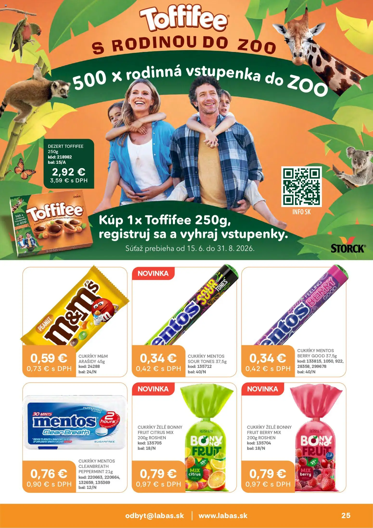 Nové Labaš akcie – leták je platný od 17.07.2026 | Strana: 25 | Produkty: Toffifee, Cukríky, Arašidy