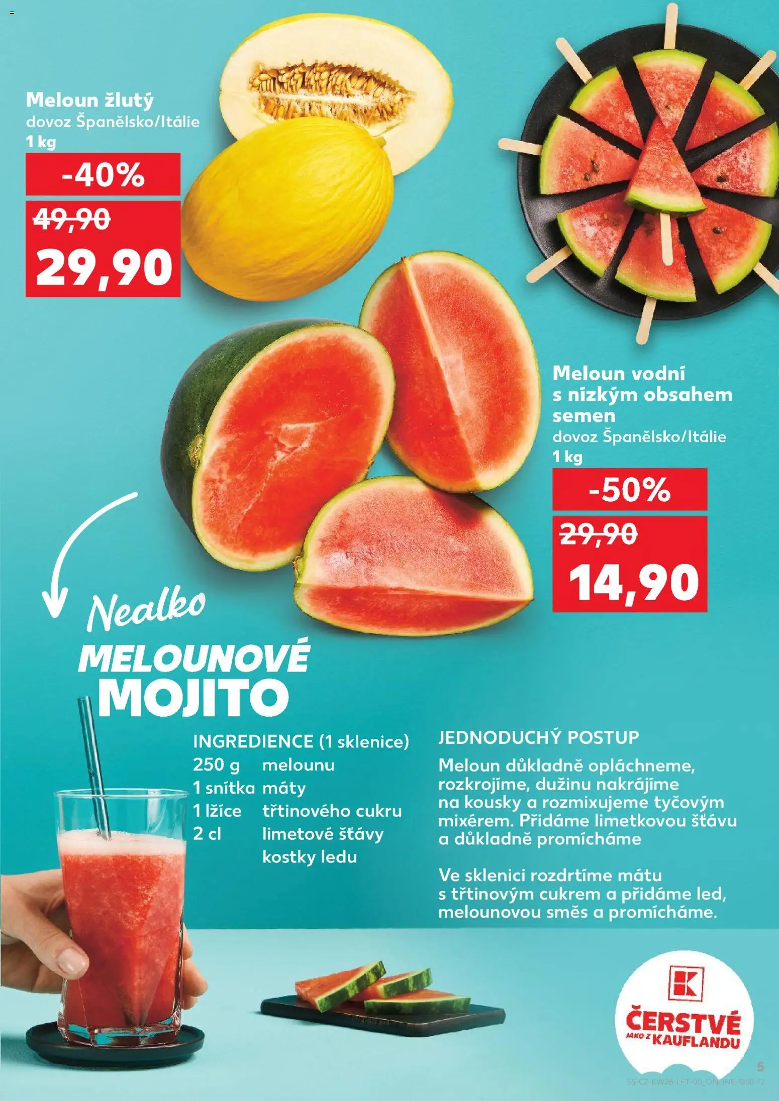 Kaufland leták - Plzeň Bory od 08.07.2026 | Strana: 5 | Produkty: Mojito, Kostky, Kostky ledu, Sklenice