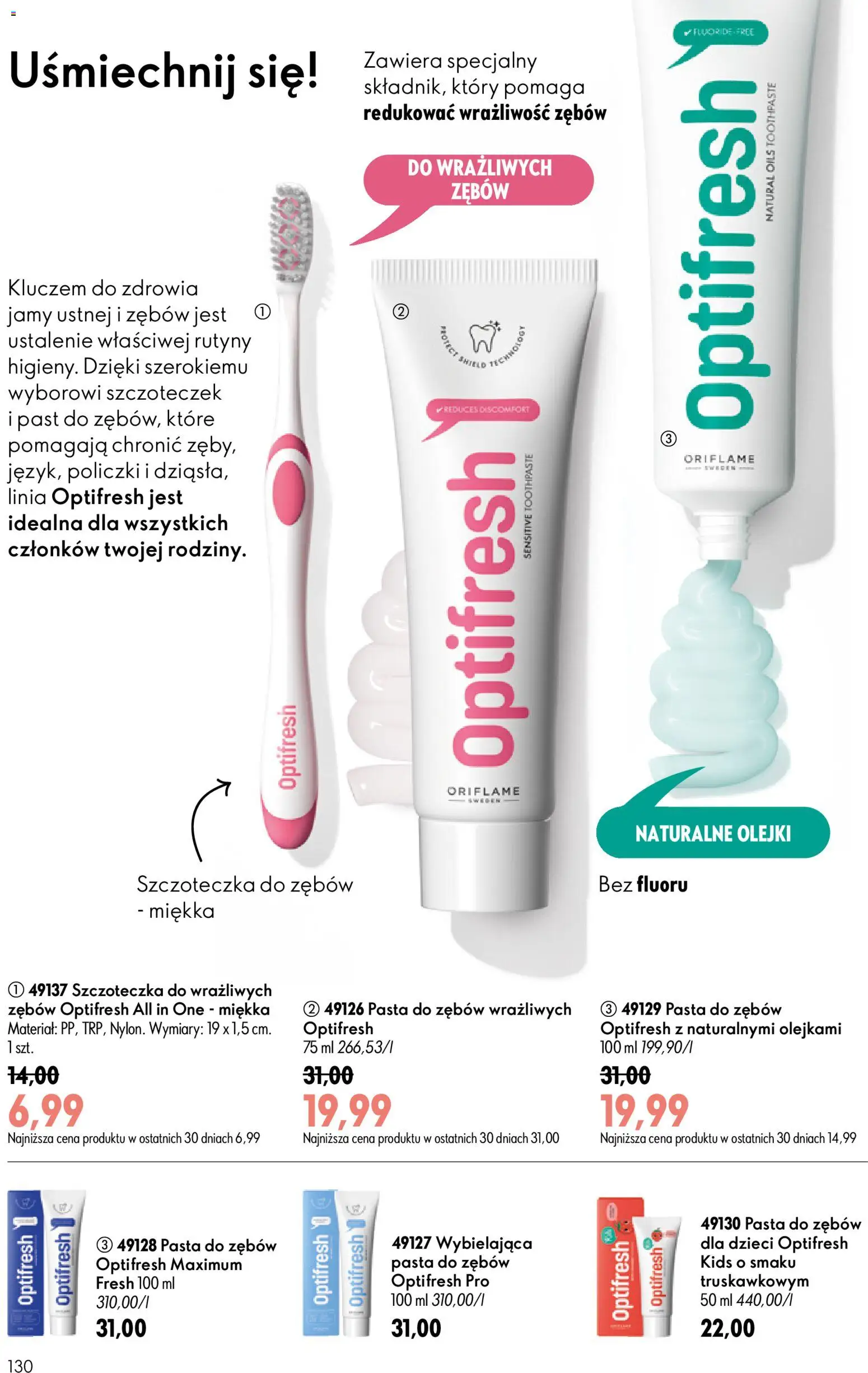 Oriflame Katalog 10 2026 od 08.07.2026 | Strona: 130 | Produkty: Pasta do zębów, Szczoteczka do zębów