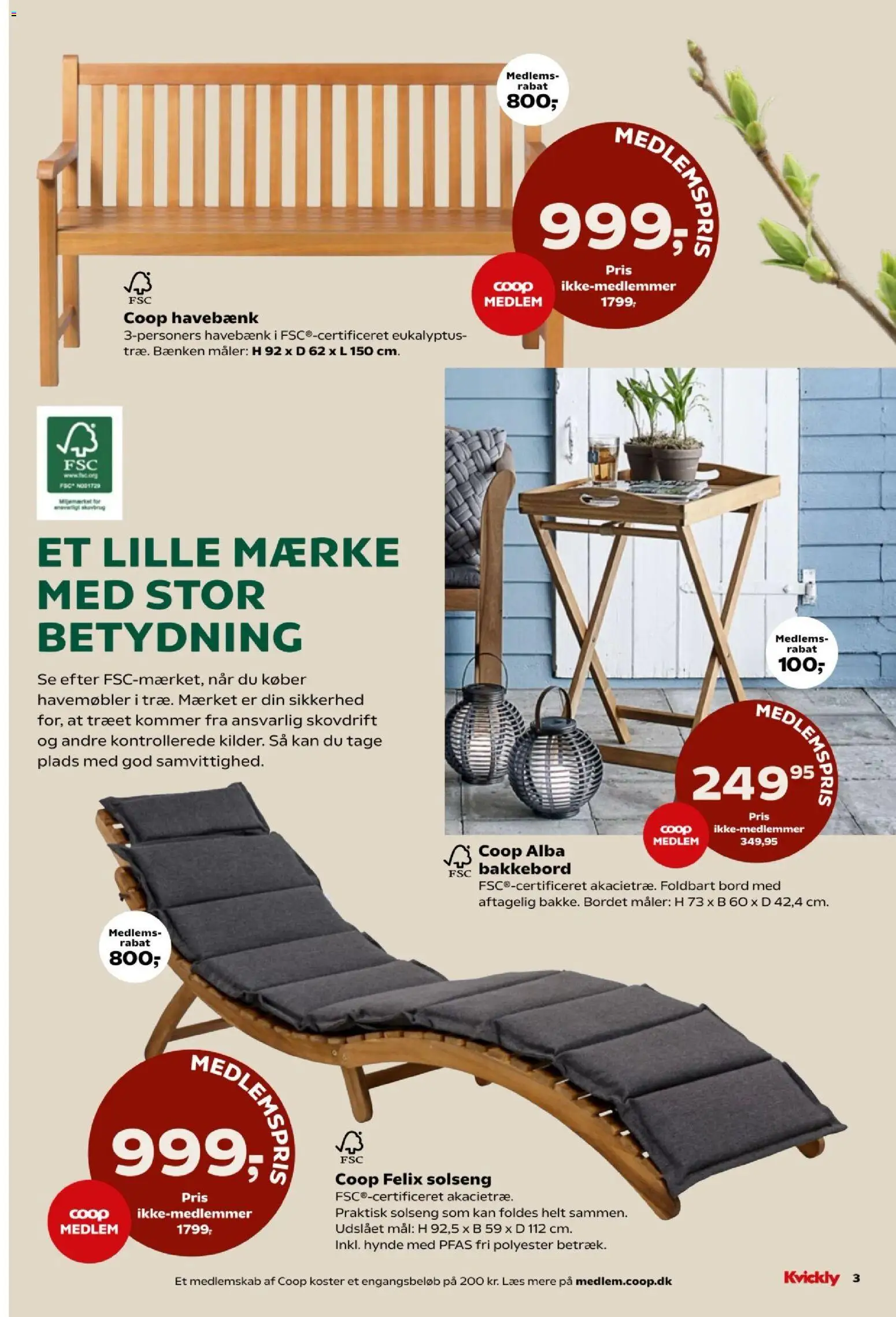 Kvickly tilbudsavis – gyldig fra 17.04.2026 | Side: 3 | Produkter: Bord, Havemøbler, Søm