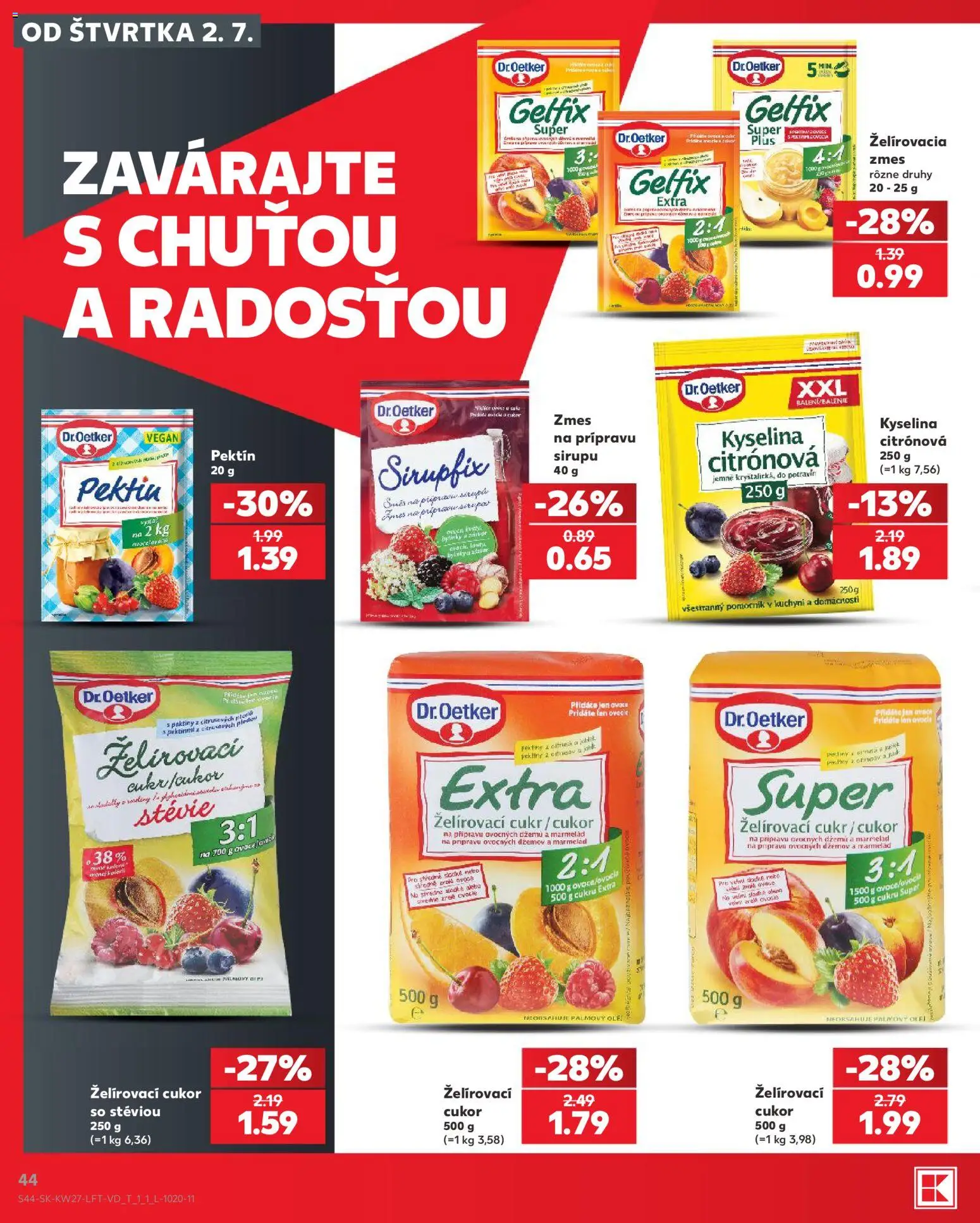 Nové Kaufland akcie – leták je platný od 02.07.2026 | Strana: 44 | Produkty: Olej, Cukor