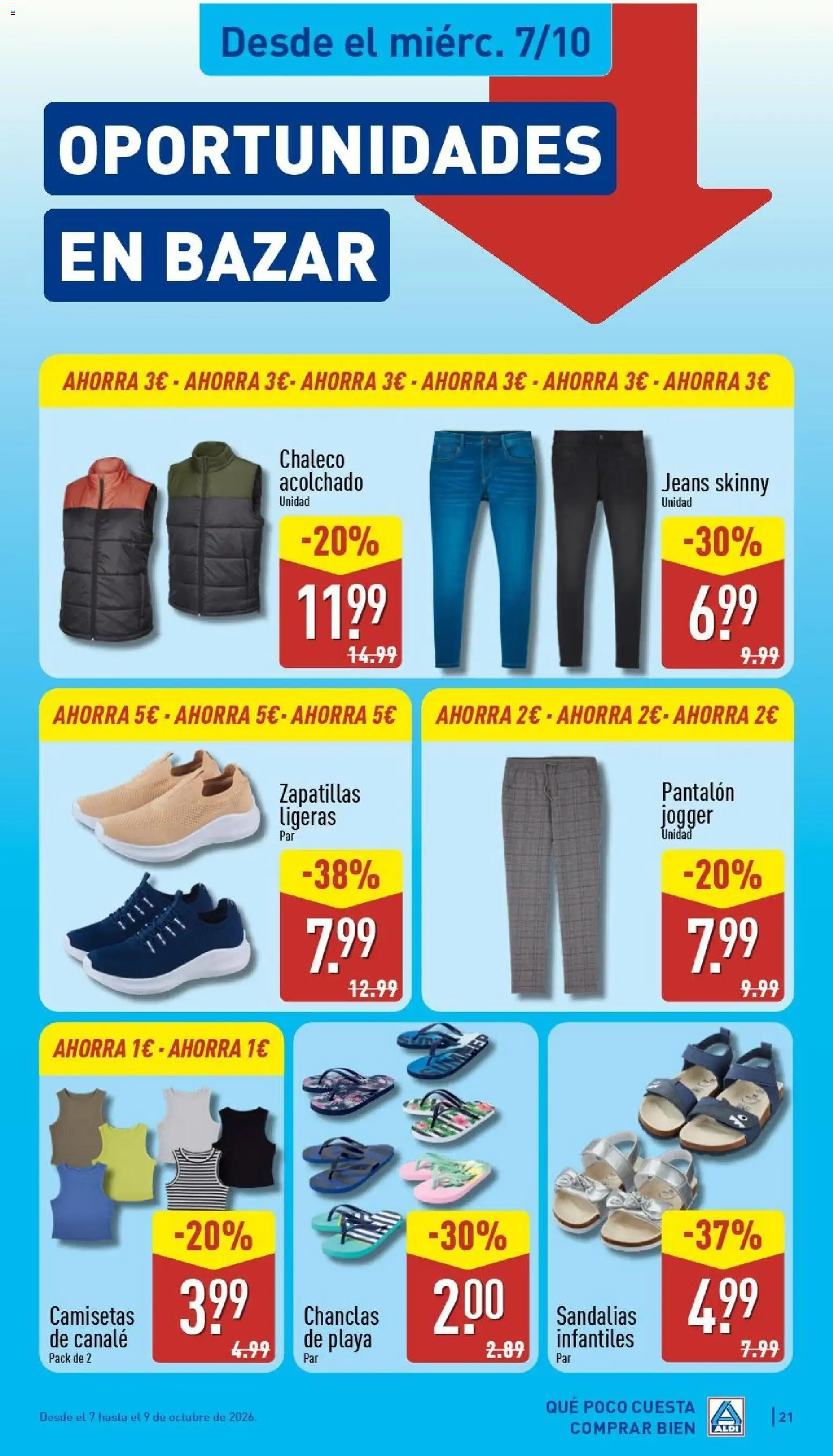 Aldi folleto Canarias │ válido desde el 05/10/2026 | Página: 21 | Productos: Chaleco, Sandalias, Zapatillas