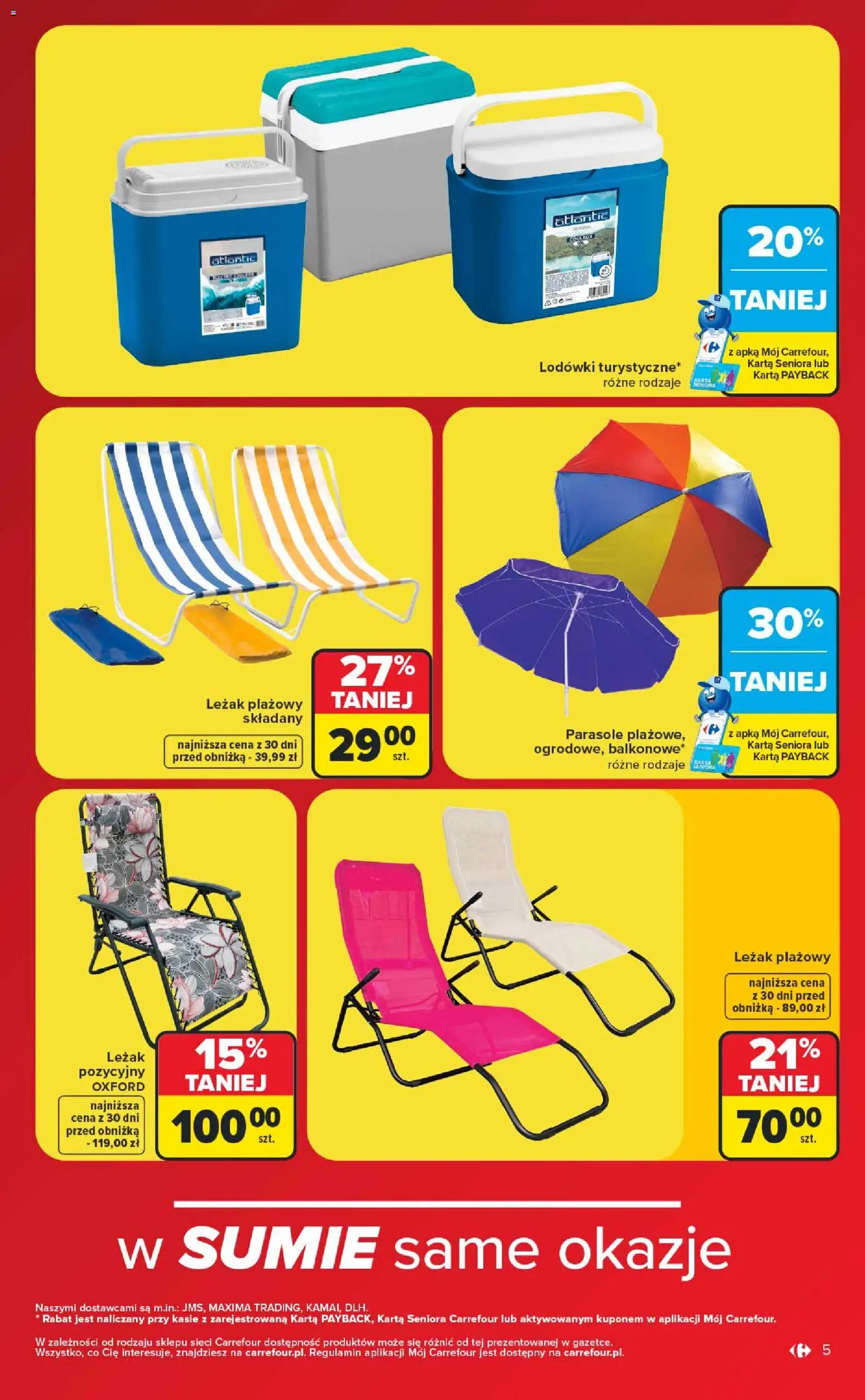Carrefour gazetka - Wyprzedaż na maxa od 06.07.2026 | Strona: 5 | Produkty: Karta, Leżak