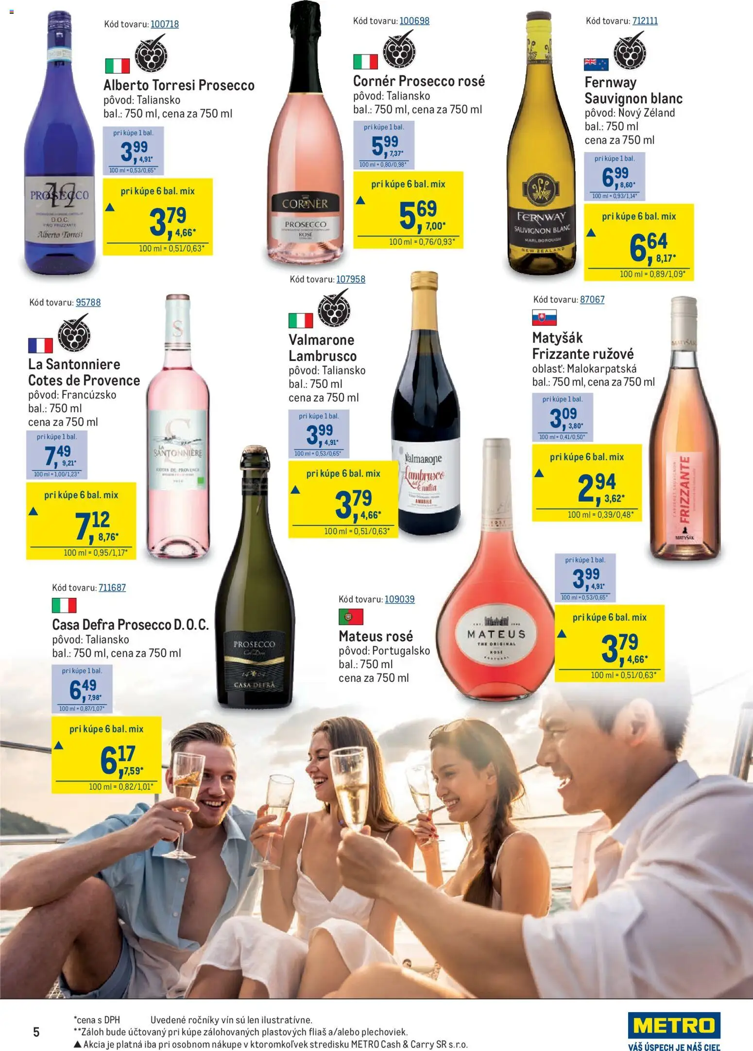 Nové Metro akcie – leták je platný od 15.07.2026 | Strana: 5 | Produkty: Víno, Prosecco