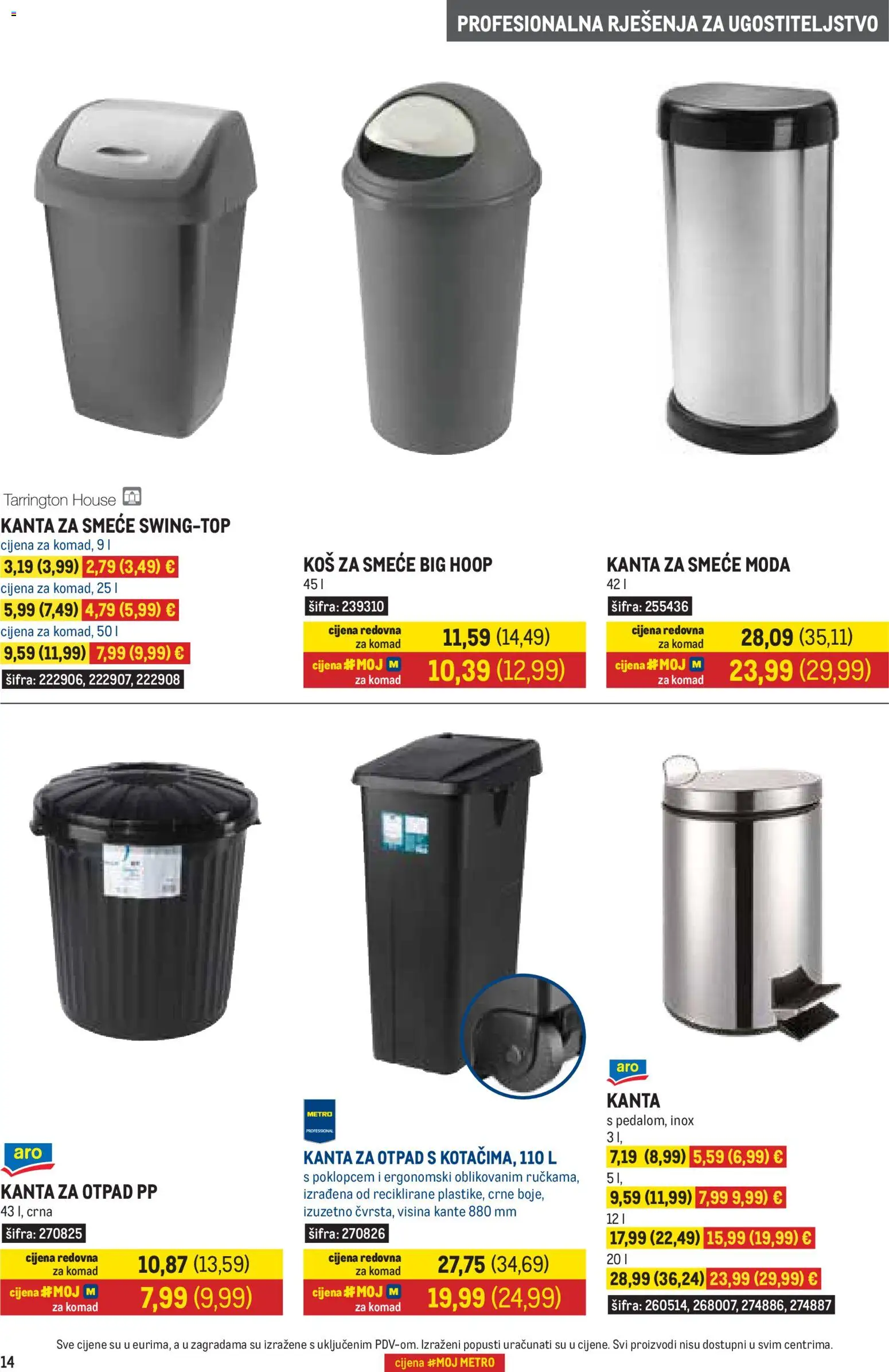 Metro katalog | vrijedi od 01.10.2026 | Stranica: 14 | Proizvodi: Kanta za smeće