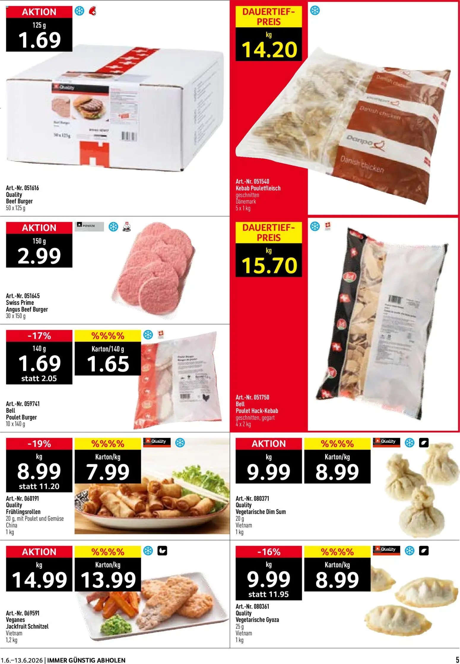 Prodega aktionen WM 2026 – gültig ab 01.06.2026 | Seite: 5 | Produkte: Burger, Gemüse