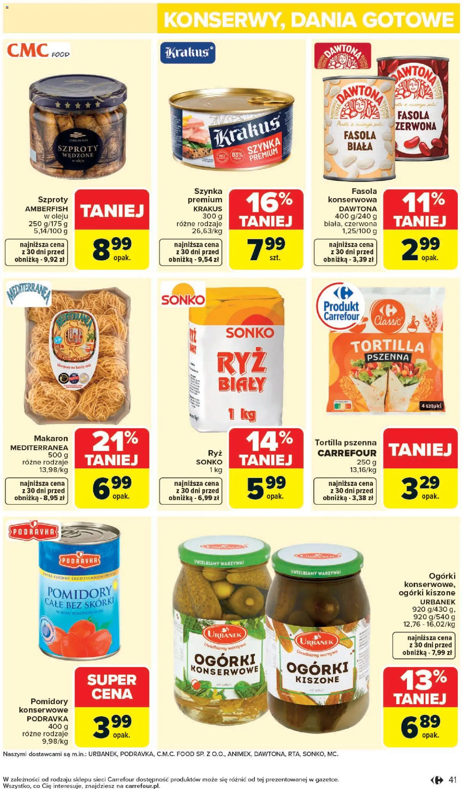 Carrefour gazetka - Zmieniliśmy Się Dla Ciebie od 25.05.2026 | Strona: 41 | Produkty: Szynka, Tortilla, Pomidory, Dania gotowe
