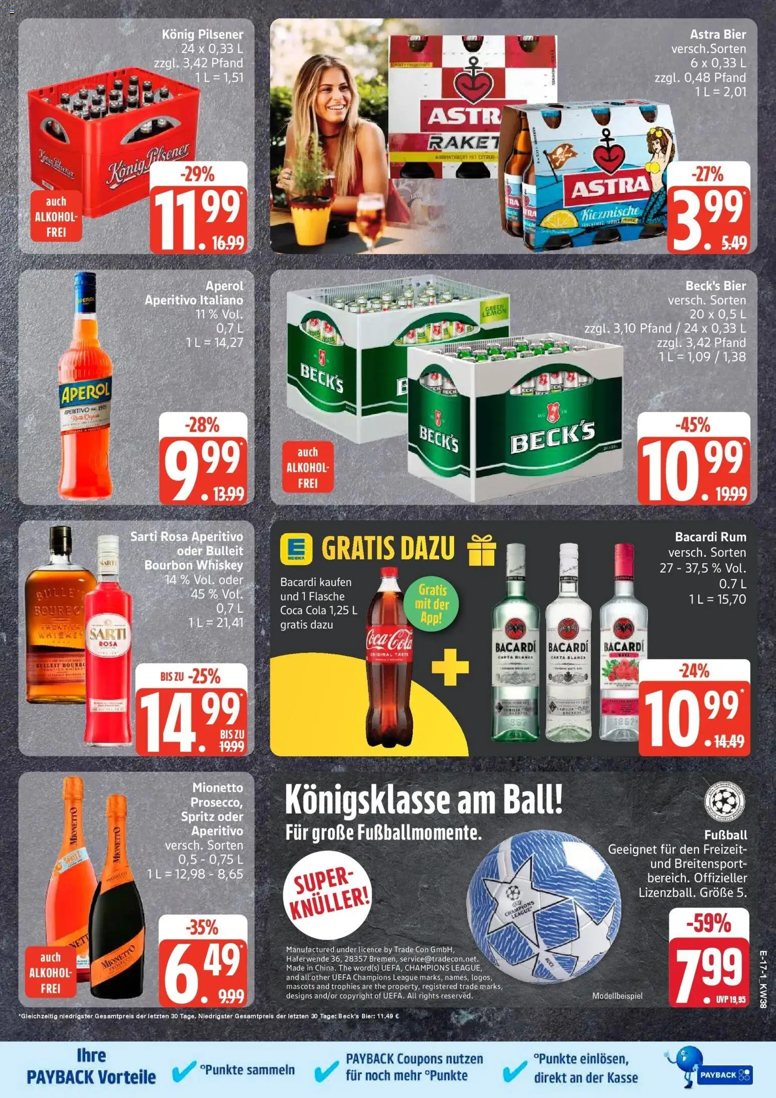 Edeka Prospekt Großenwiehe (ab 14.09.2026) » Angebote Online | Seite: 23 | Produkte: Bacardi, Cola, Bier, Alkohol