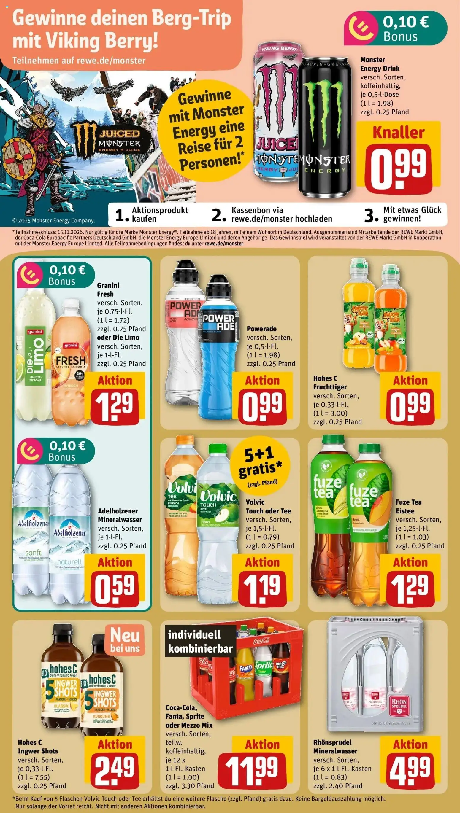 REWE Prospekt ab 26.10.2026 zum Blättern » Angebote | Seite: 20 | Produkte: Fuze tea, Sprite, Powerade, Granini