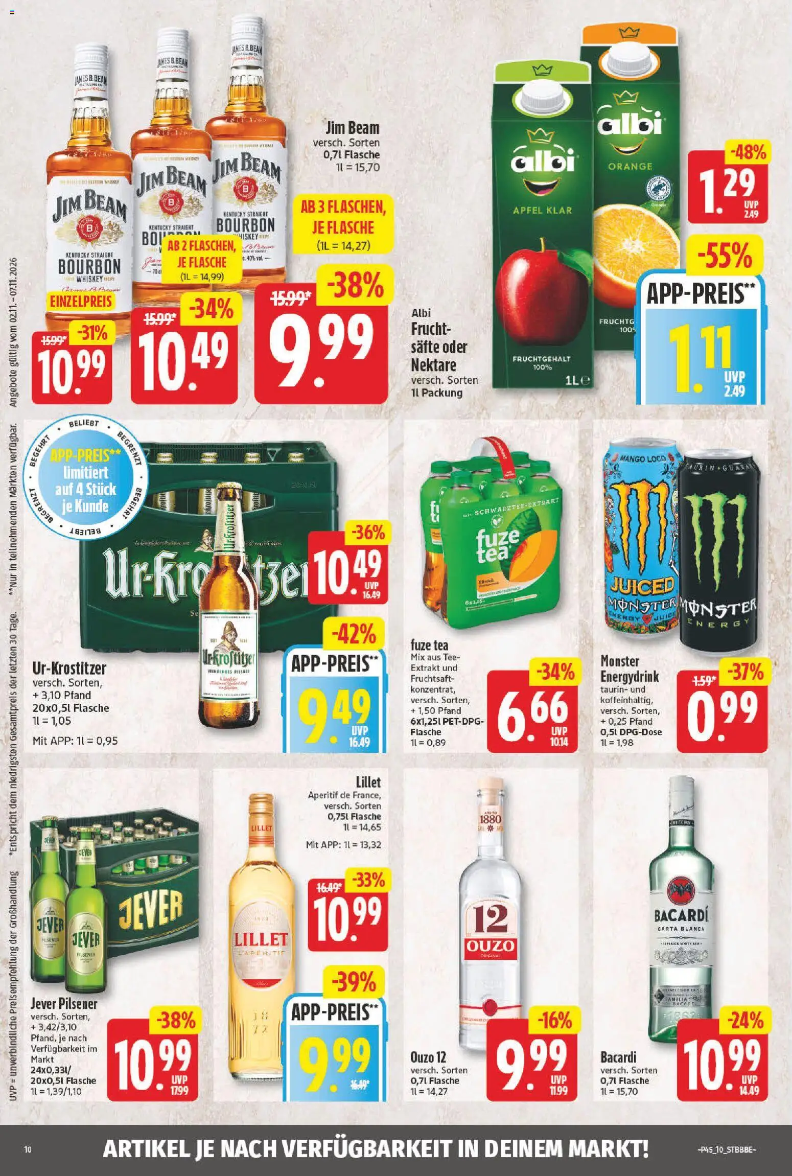 NP Discount Prospekt – gültig ab 02.11.2026 | Seite: 10 | Produkte: Ouzo, Monster, Tee, Bourbon