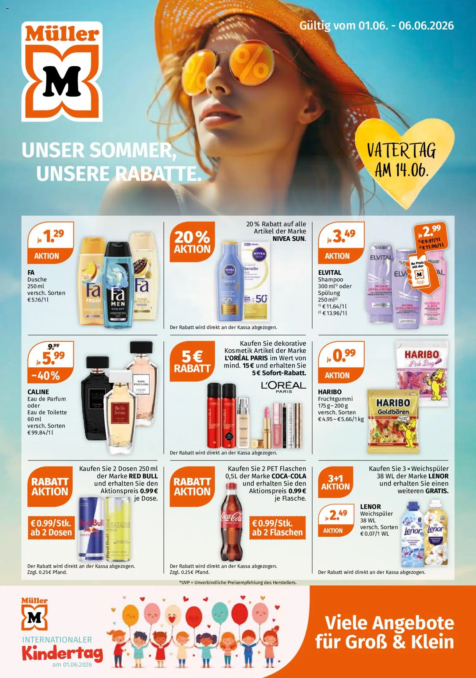 Müller Flugblatt gültig ab 01.06.2026 | Seite: 1 | Produkte: Toilette, Parfüm, Shampoo, Spülung