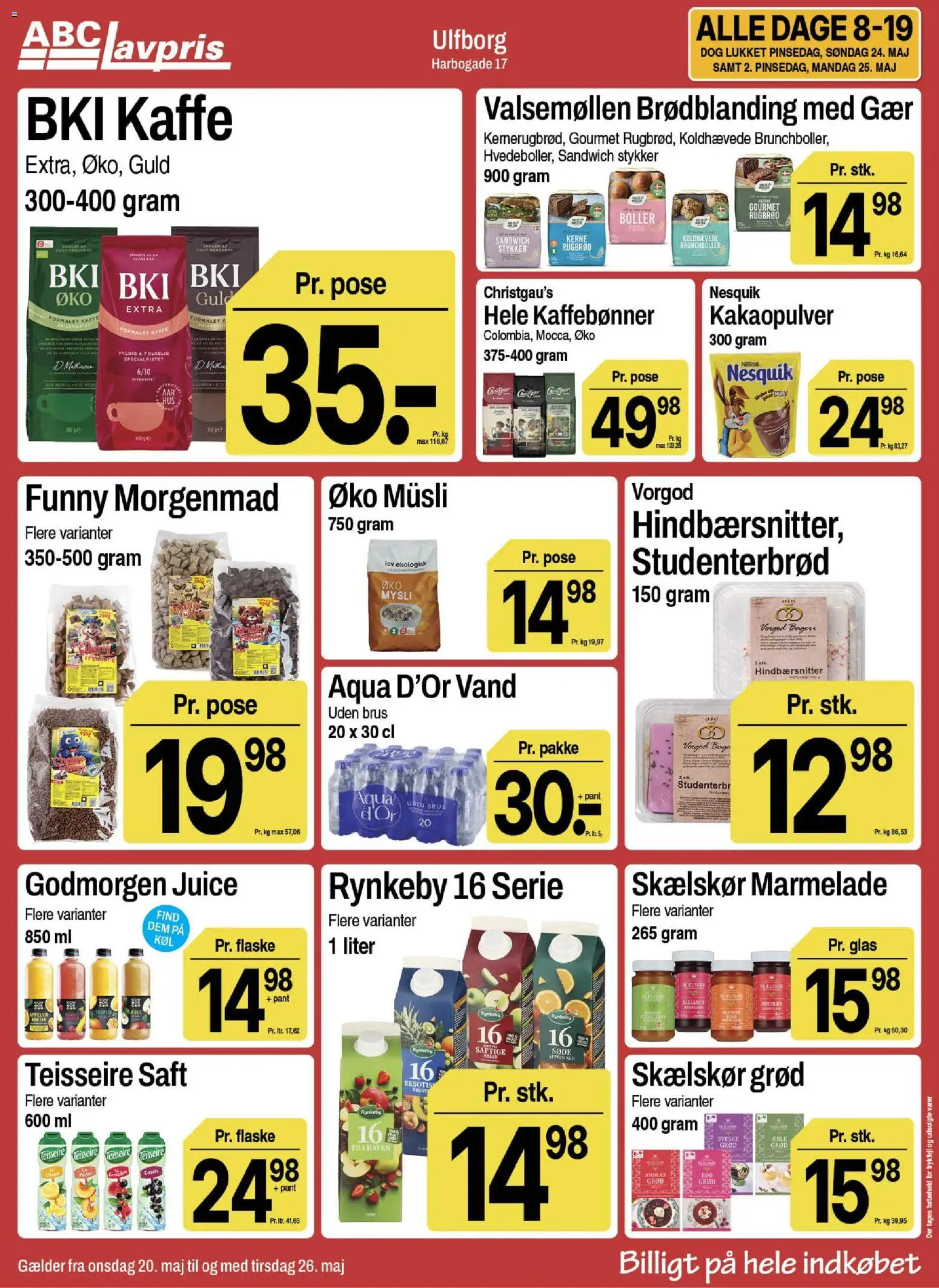 Abc Lavpris tilbudsavis – gyldig fra 20.05.2026 | Side: 11 | Produkter: Hindbærsnitter, Kaffe, Bageri, Kakaopulver