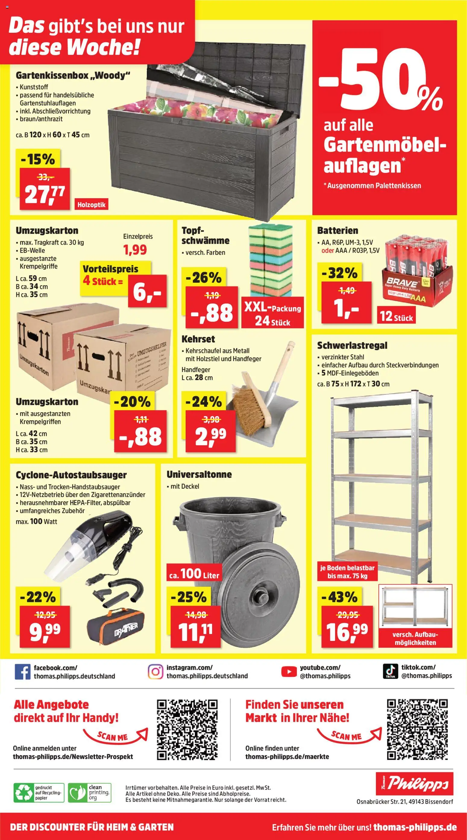 Thomas Philipps Prospekt – gültig ab 27.07.2026 | Seite: 16 | Produkte: Batterien, Gartenmöbel, Batterie, Schwerlastregal