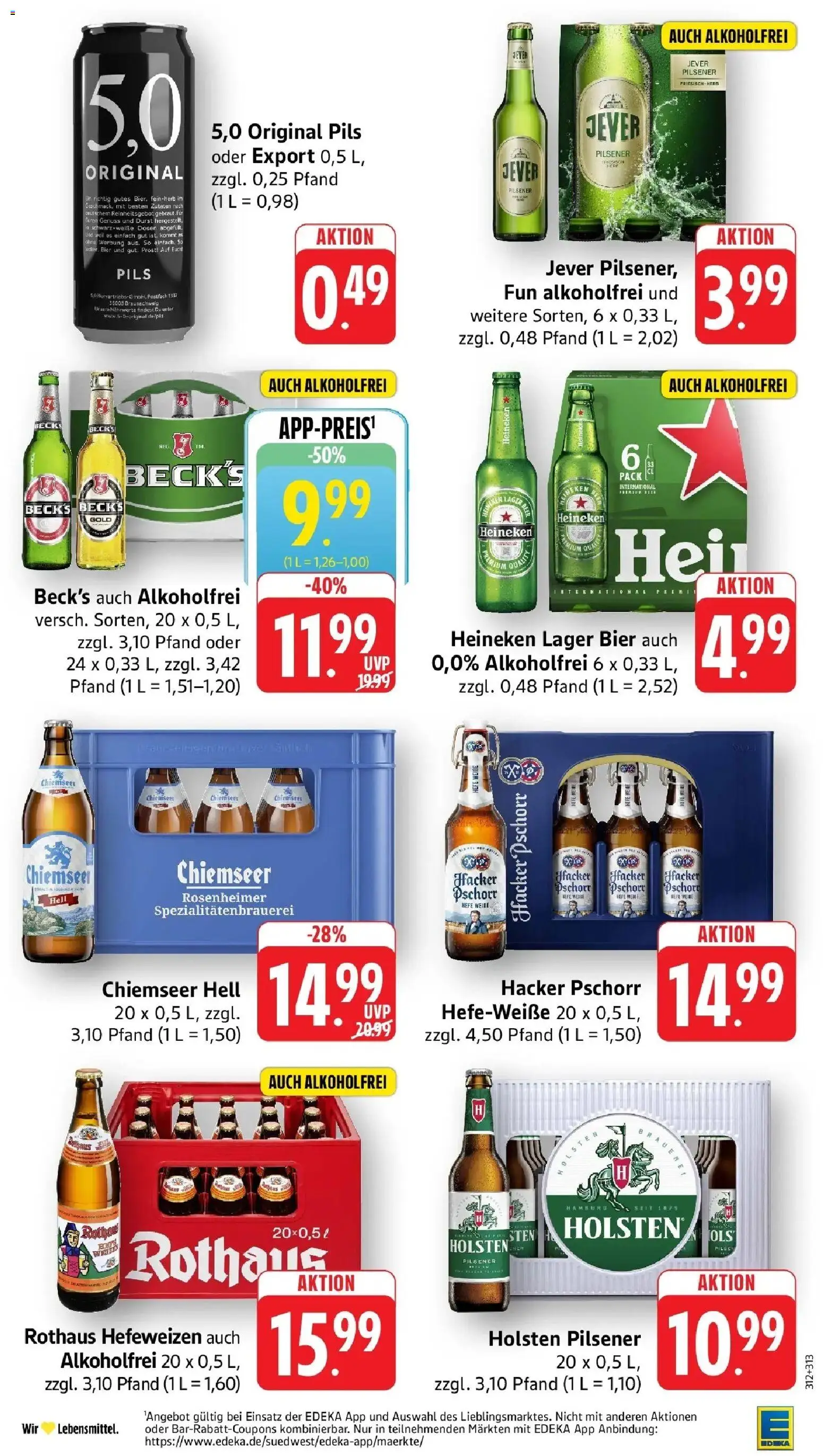 Edeka Prospekt Laufenburg – gültig ab 13.07.2026 | Seite: 33 | Produkte: Pils, Holsten, Heineken, Jever