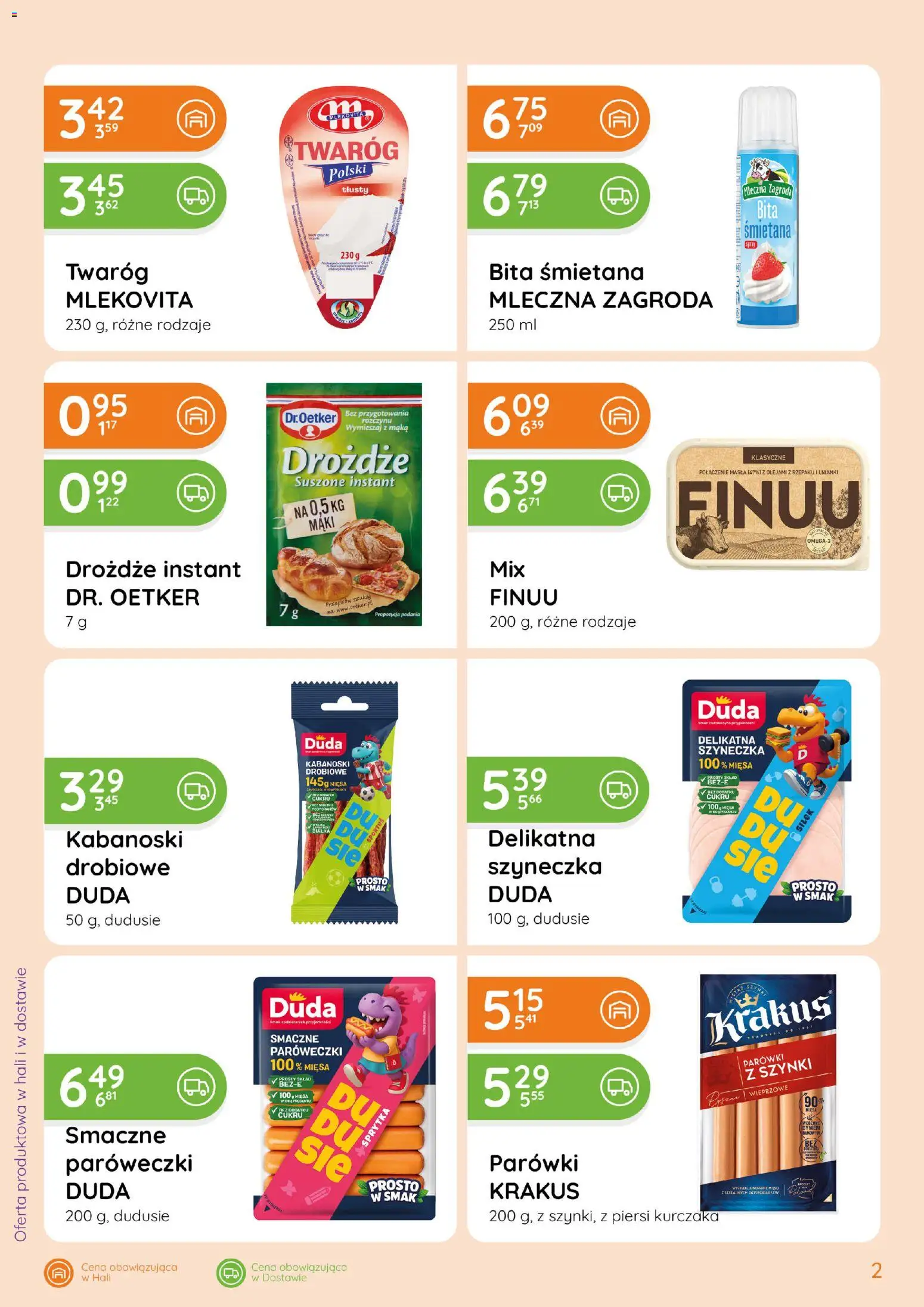 Eurocash gazetka - Śniadanie od 03.09.2026 | Strona: 2 | Produkty: Parówki, Śmietana, Twaróg, Mąka