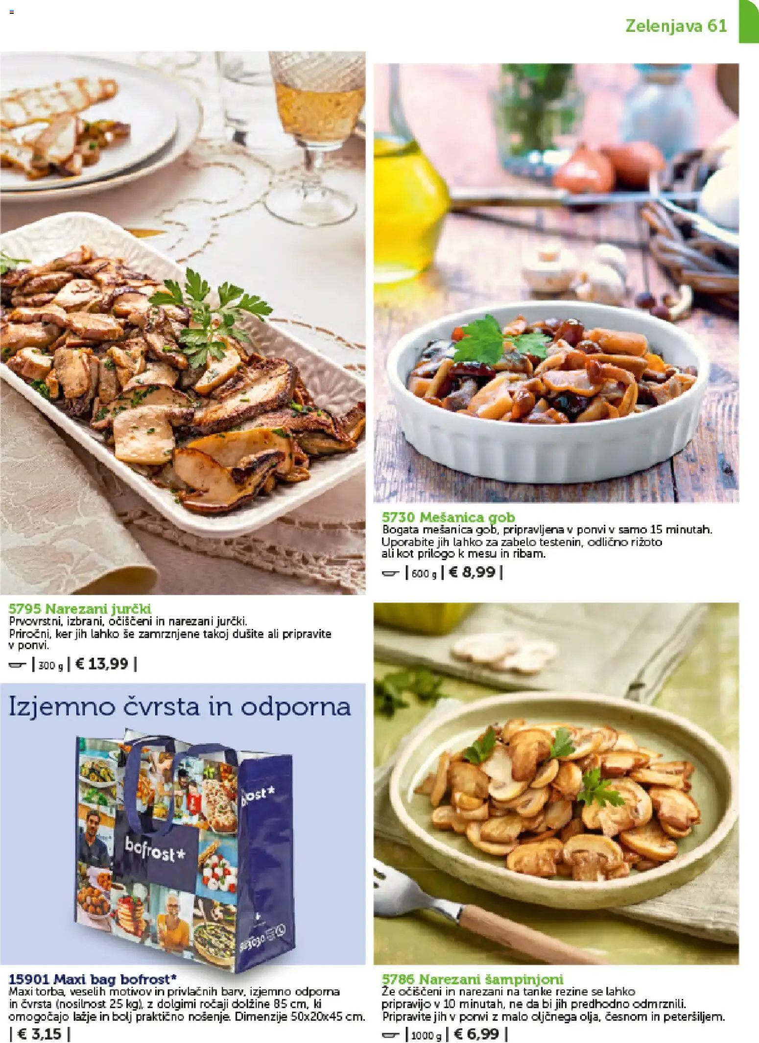 Novi Bofrost katalog ponudbe – veljaven od 01.02.2026 | Stran: 61 | Izdelki: Šampinjoni, Zelenjava