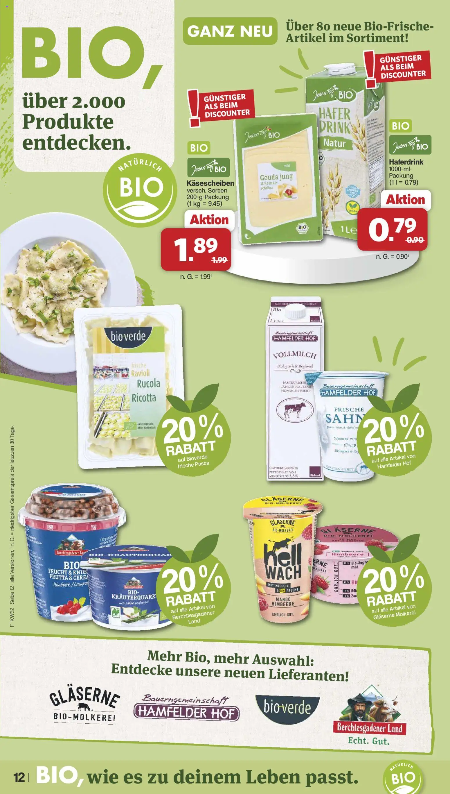 Famila Nordwest Prospekt – gültig ab 03.08.2026 | Seite: 12 | Produkte: Gouda, Rucola, Haferdrink, Himbeere