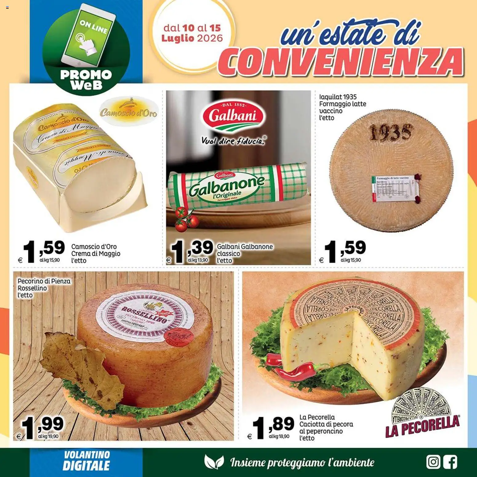 Volantino Elite Supermercati del 10/07/2026 | Pagina: 5 | Prodotti: Crema, Latte, Peperoncino, Pecorino