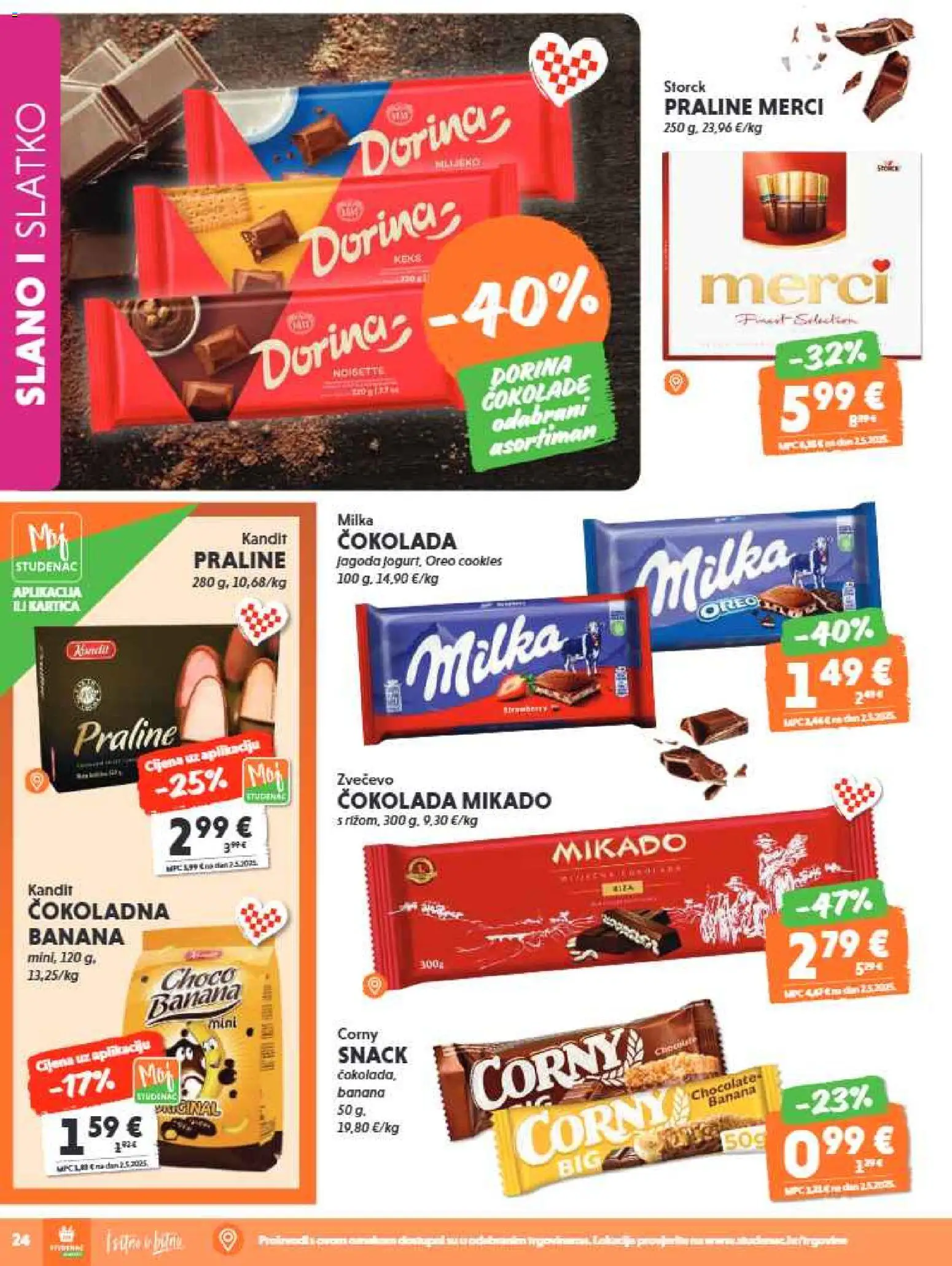 Studenac katalog | vrijedi od 17.06.2026 | Stranica: 24 | Proizvodi: Praline, Čokolada, Keks, Merci