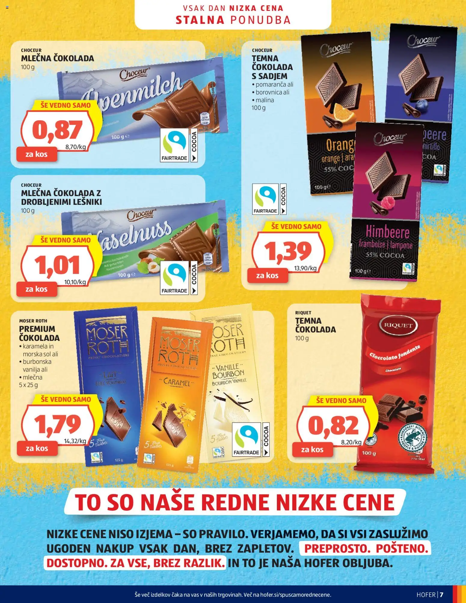 Novi Hofer katalog ponudbe – veljaven od 20.05.2026 | Stran: 7 | Izdelki: Kos, Cokolada, Sol