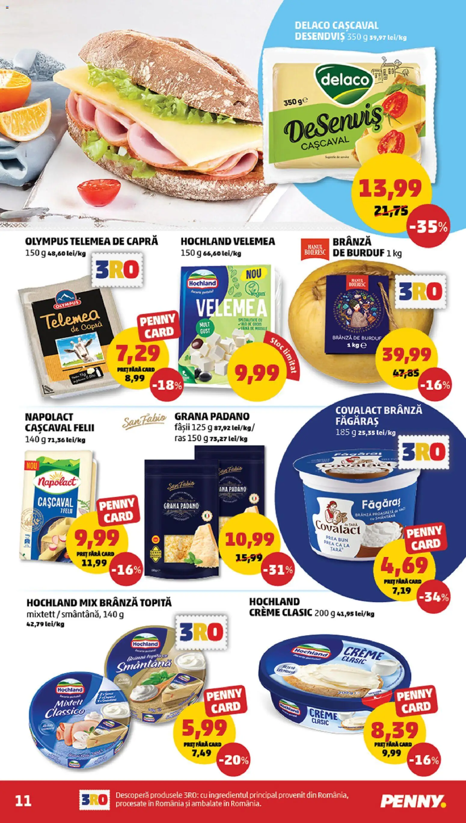 Noul catalog PENNY – valabil de la 22.07.2026 | Pagină: 11 | Produse: Delaco, Covalact de tara, Cașcaval, Smântână