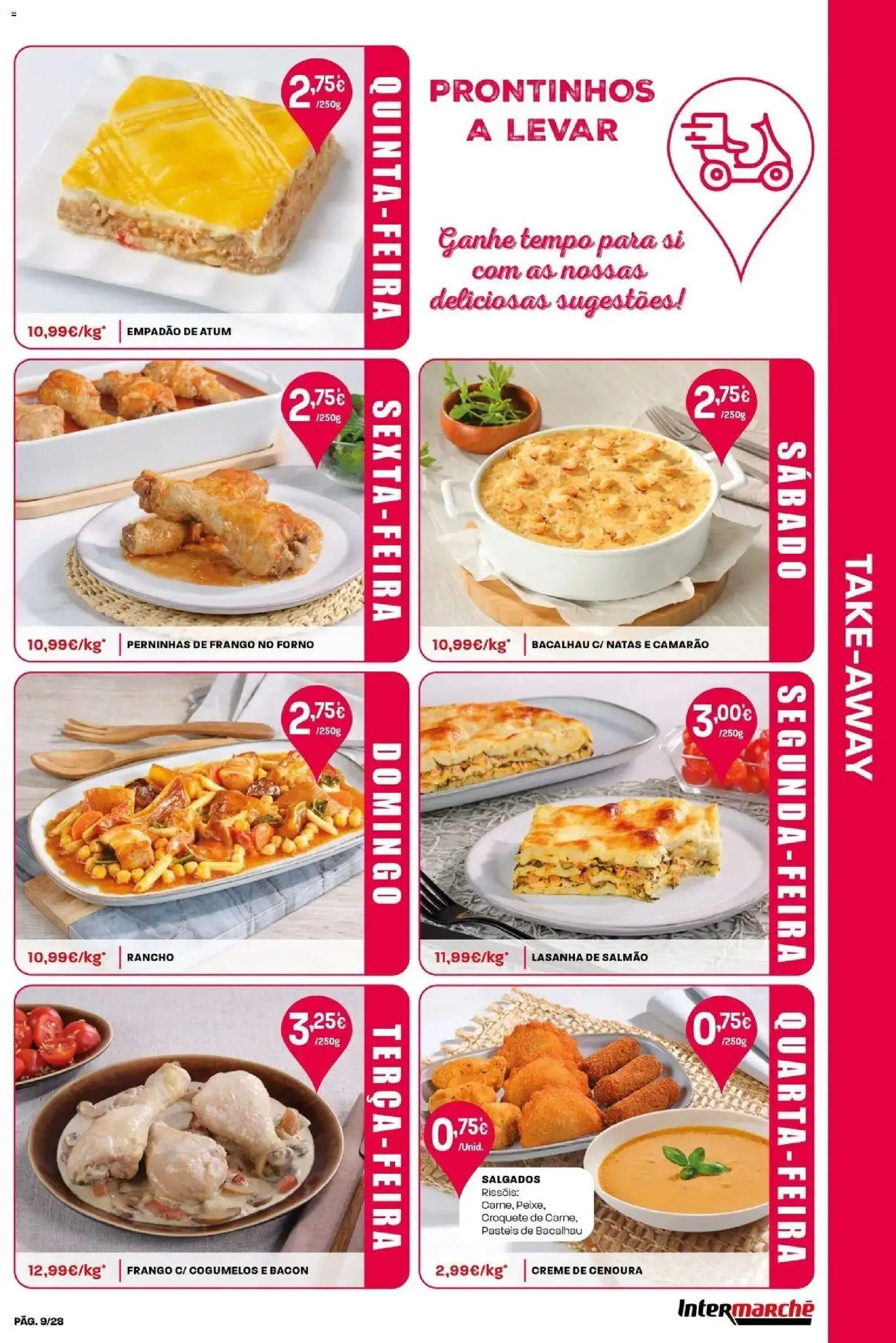 Intermarché - Isto é que são preços BAIXOS │ válido de 28.05.2026 | Página: 9 | Produtos: Atum, Bacon, Salmão, Creme