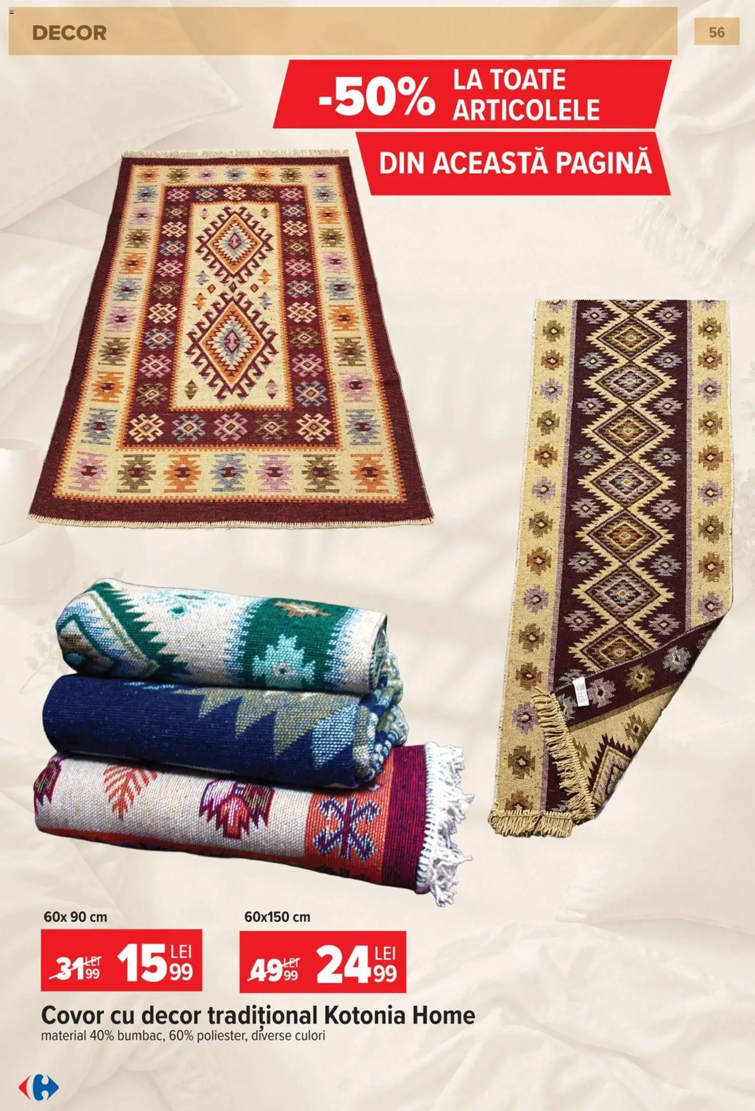 Noul catalog Carrefour – valabil de la 23.09.2026 | Pagină: 56 | Produse: Covor