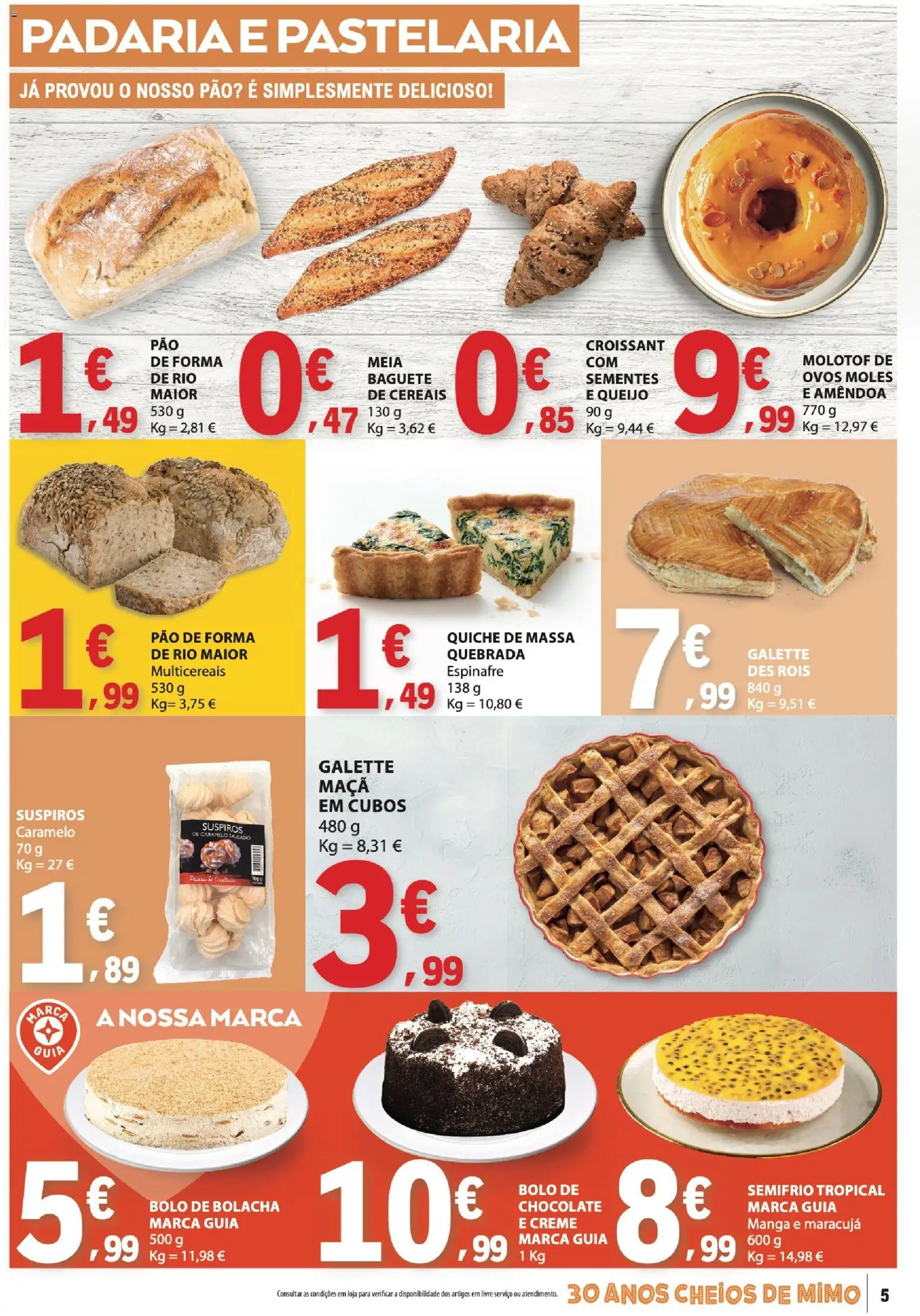 E.Leclerc folheto │ válido de 27/08/2026 | Página: 5 | Produtos: Baguete, Ovos, Pão, Cereais