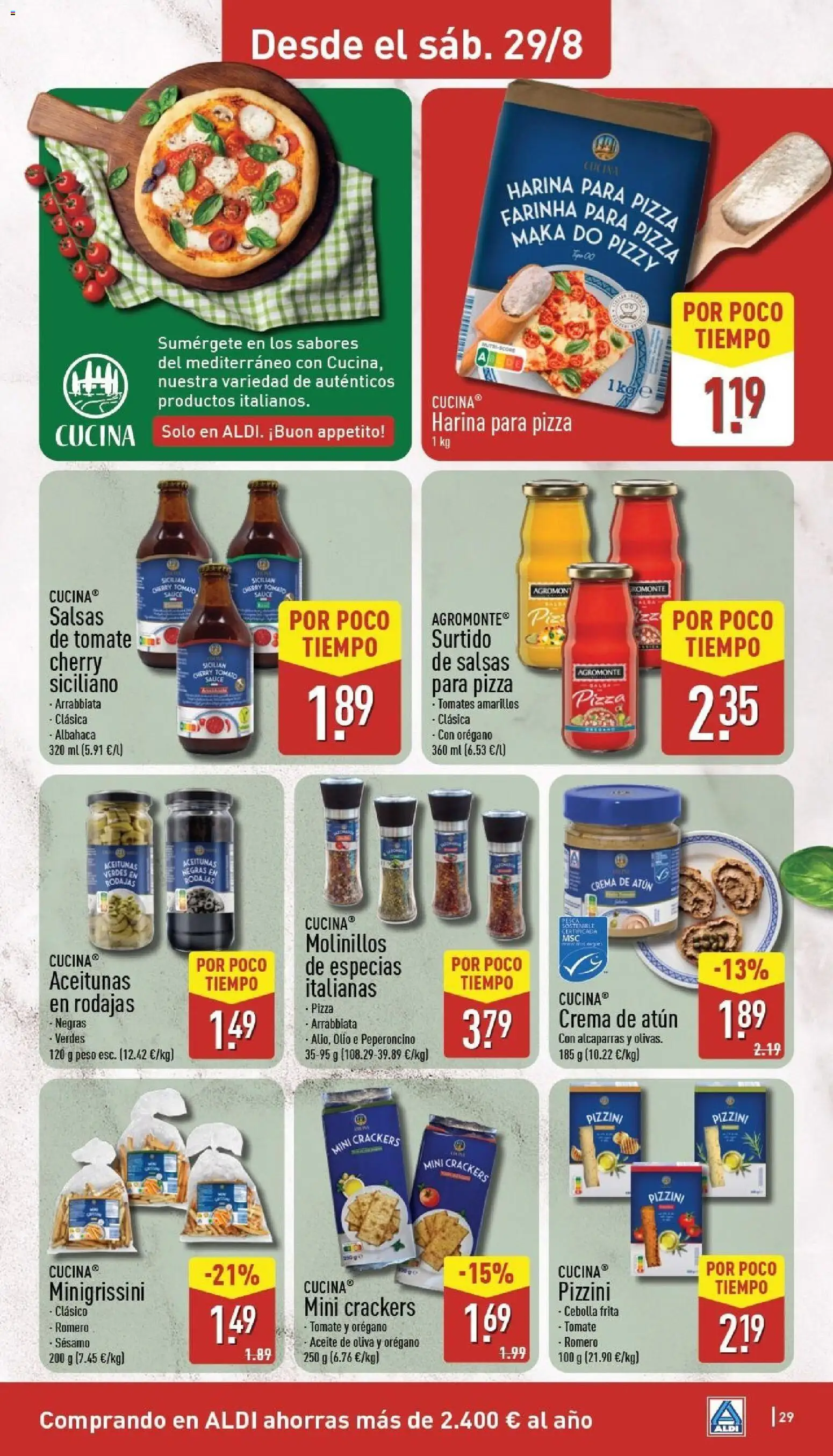Aldi folleto Baleares │ válido desde el 24/08/2026 | Página: 29 | Productos: Pizza, Harina, Tomates, Especias