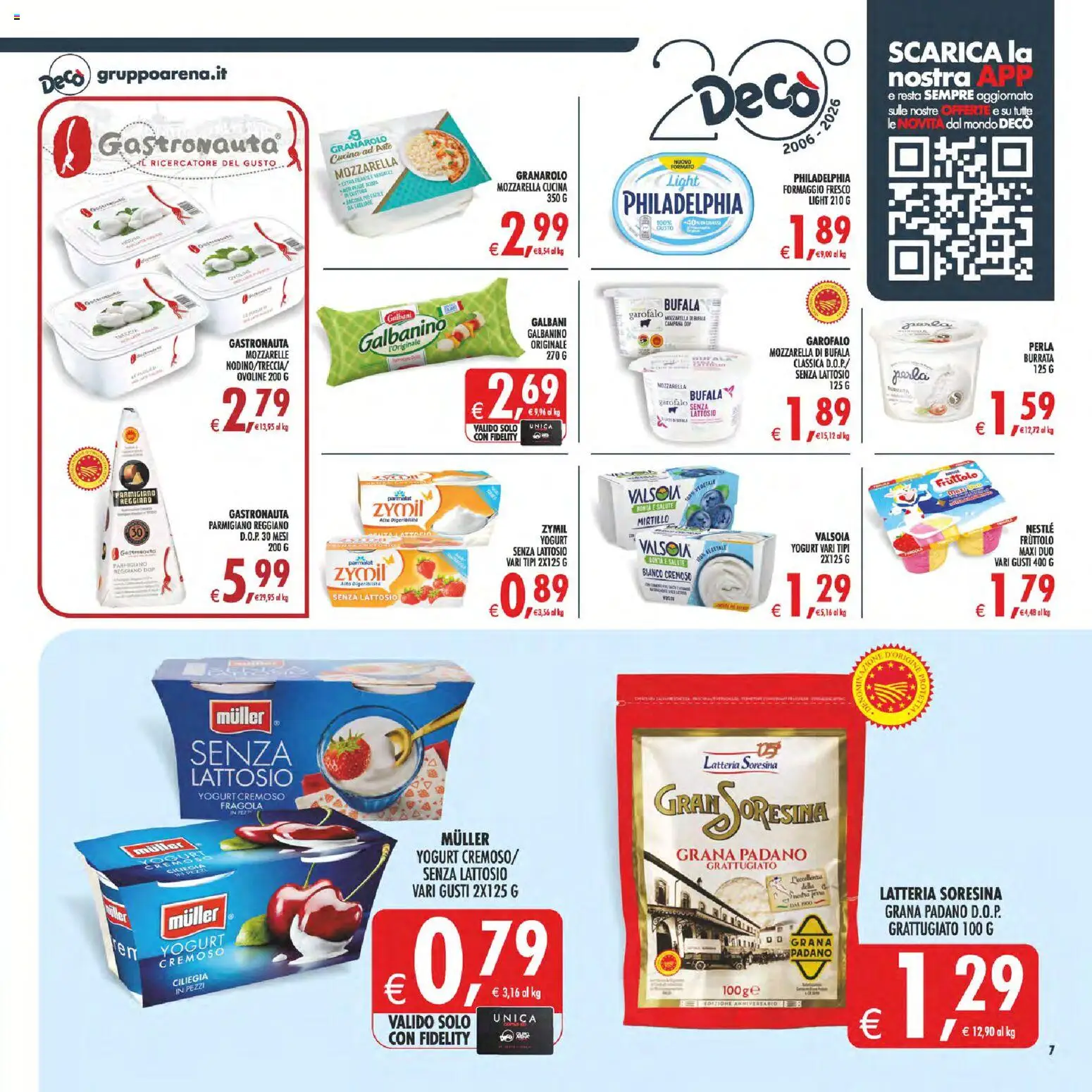 Volantino Decò del 29.05.2026 | Pagina: 7 | Prodotti: Mozzarella, Formaggio, Parmigiano reggiano, Burrata