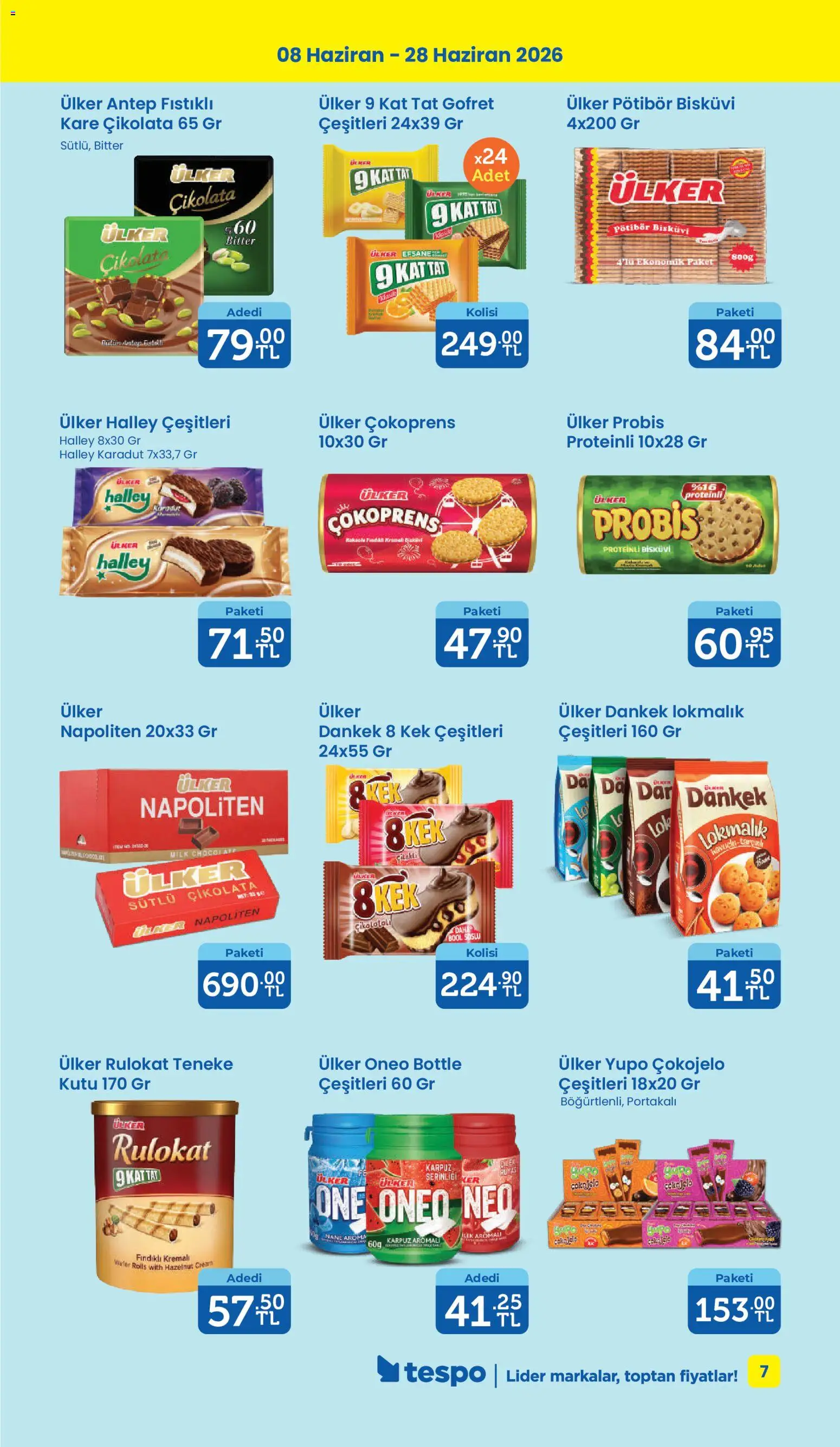 Tespo Katalog - 08.06.2026 tarihinden itibaren geçerlidir | Sayfa: 7 | Ürünler: Kutu, Gofret, Karpuz, Bisküvi