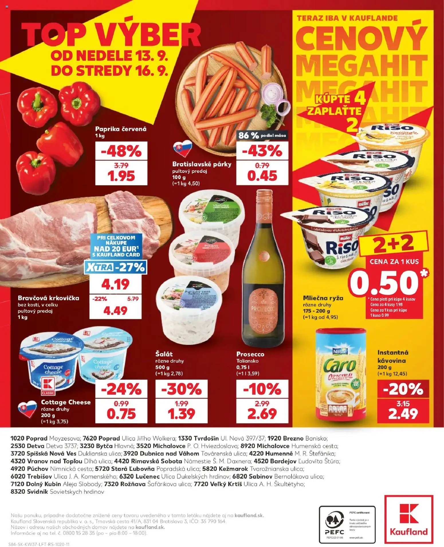 Nové Kaufland akcie – leták je platný od 10.09.2026 | Strana: 84 | Produkty: Prosecco, Bravčová krkovička, Šalát, Párky