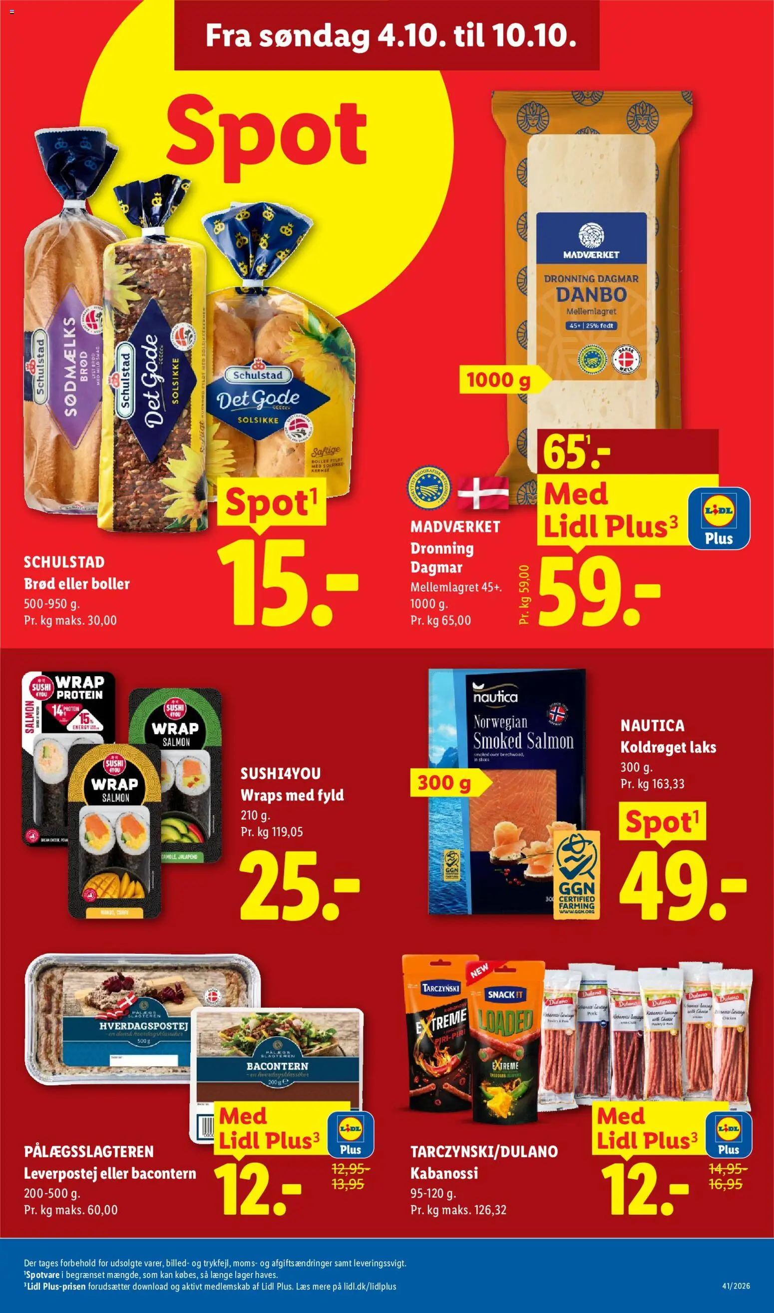 Lidl tilbudsavis – gyldig fra 04/10/2026 | Side: 7 | Produkter: Paté, Solsikkekerner, Sushi, Laks