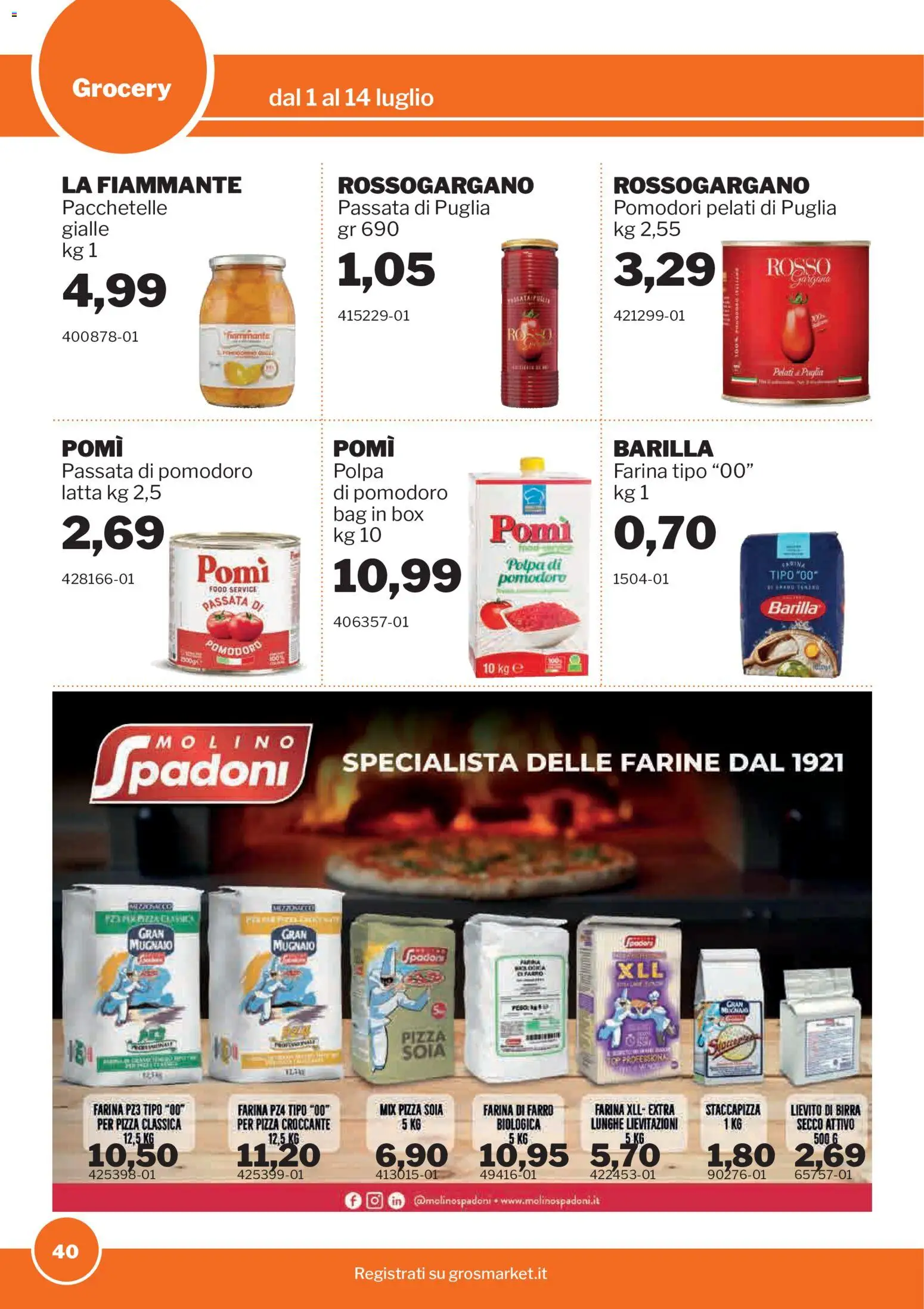 Volantino Sogegross del 01/07/2026 | Pagina: 40 | Prodotti: Birra, Pomodoro, Pomodori, Passata di pomodoro
