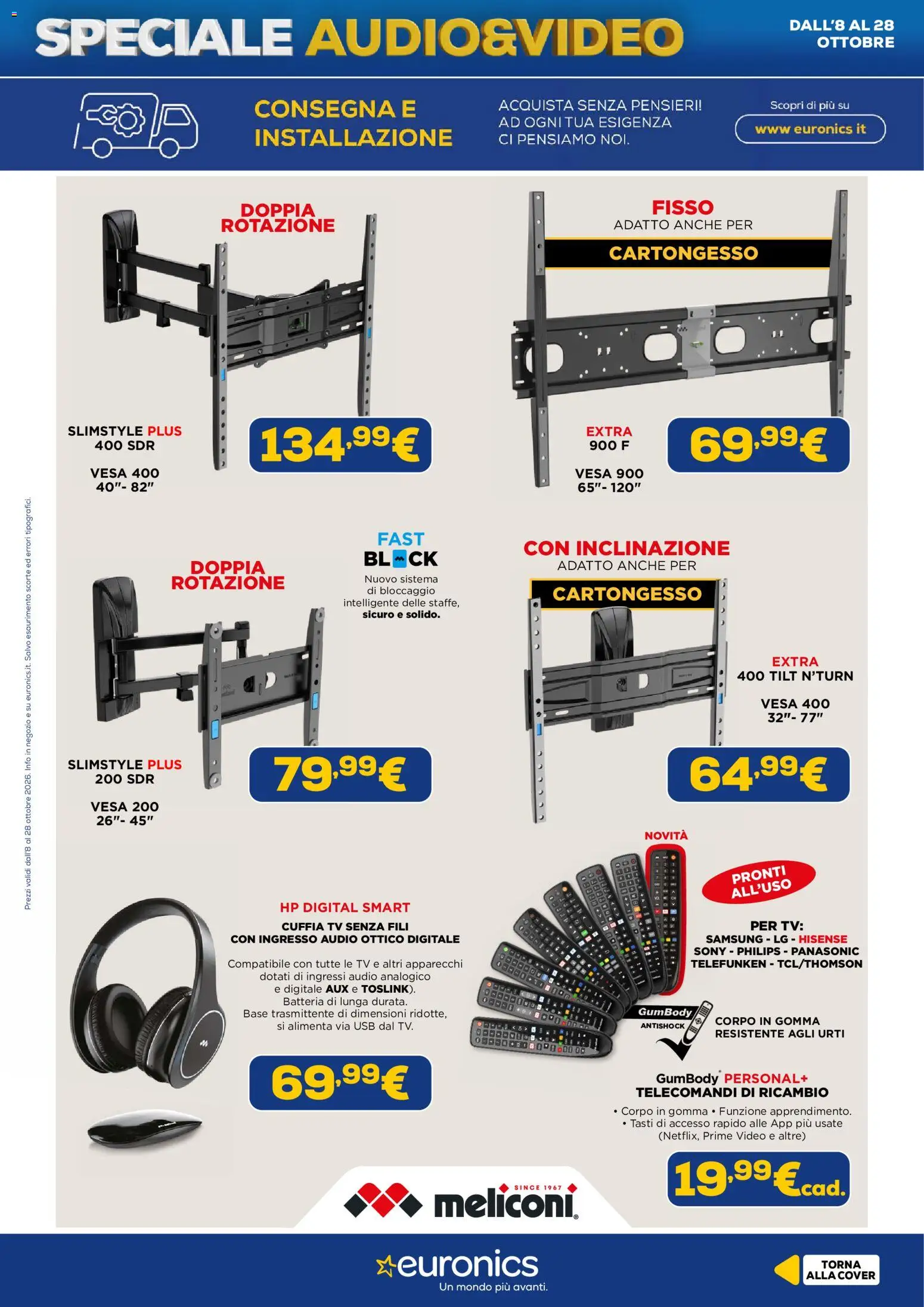 Volantino Euronics del 08/10/2026 | Pagina: 17 | Prodotti: TV, Audio, USB, Batteria