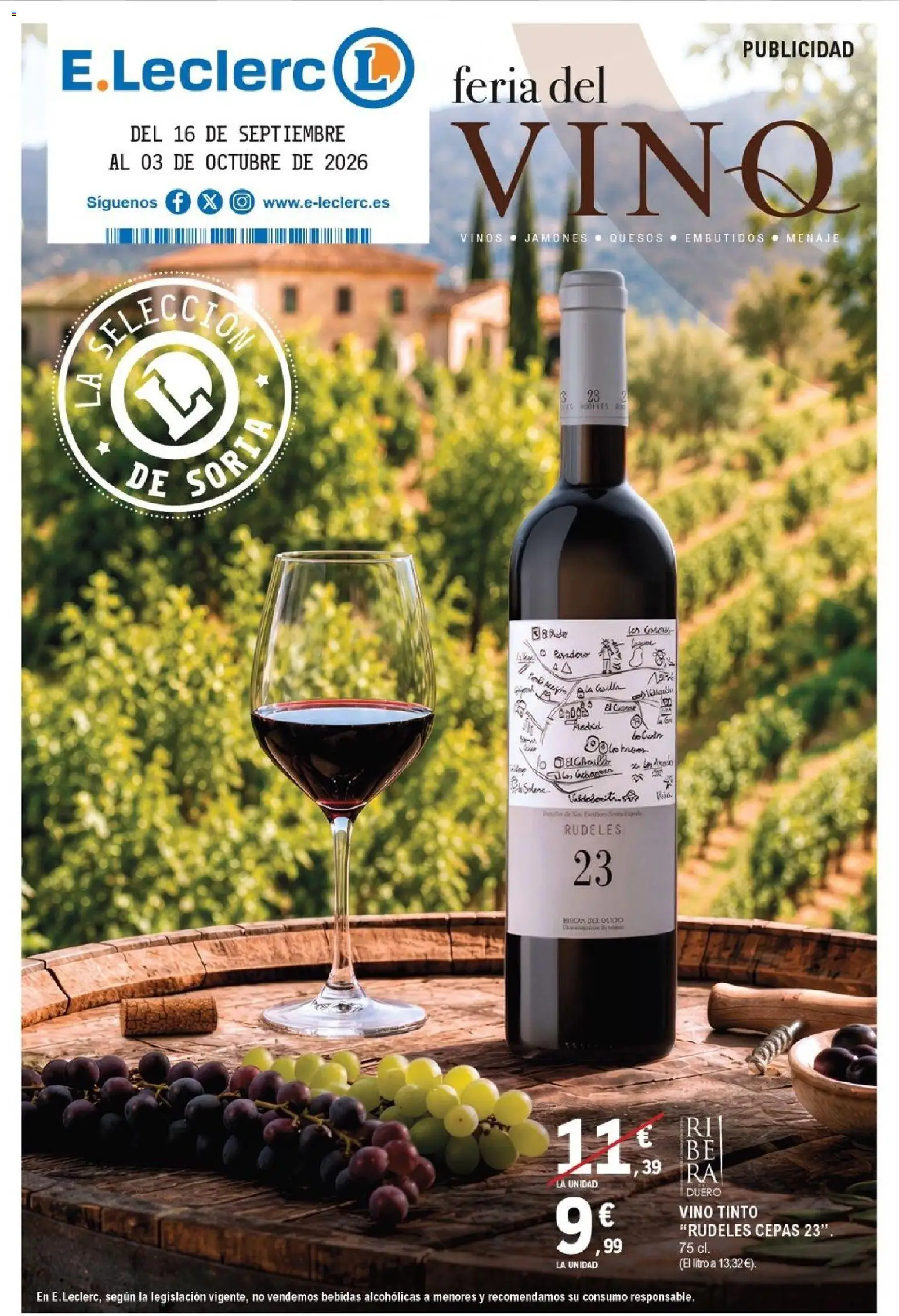 E.Leclerc - Soria │ válido desde el 16/09/2026 | Página: 32 | Productos: Vino tinto, Vino, Bebidas