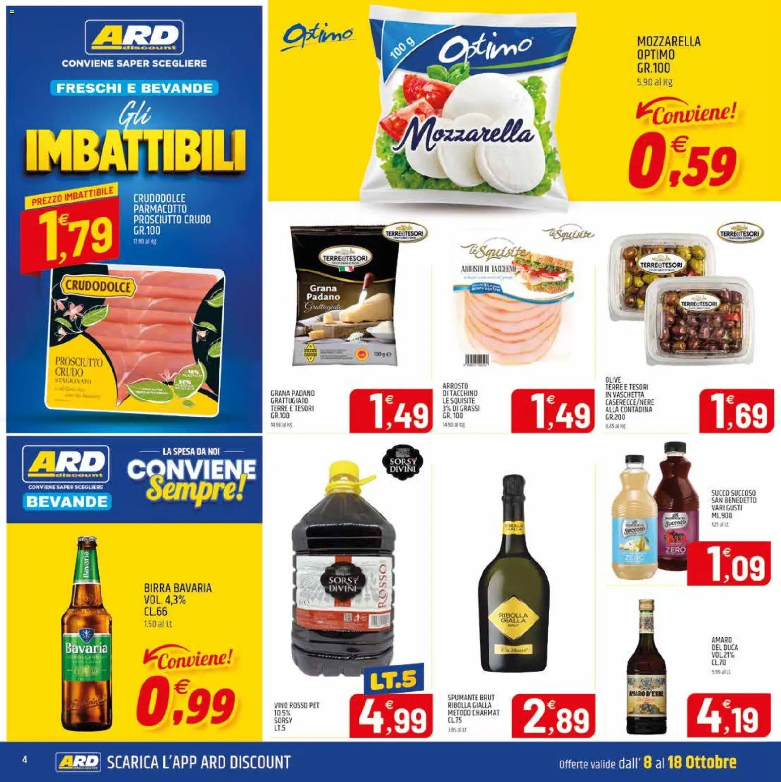 Volantino ARD Discount del 08/10/2026 | Pagina: 20 | Prodotti: Succo, Mozzarella, Spumante, Amaro