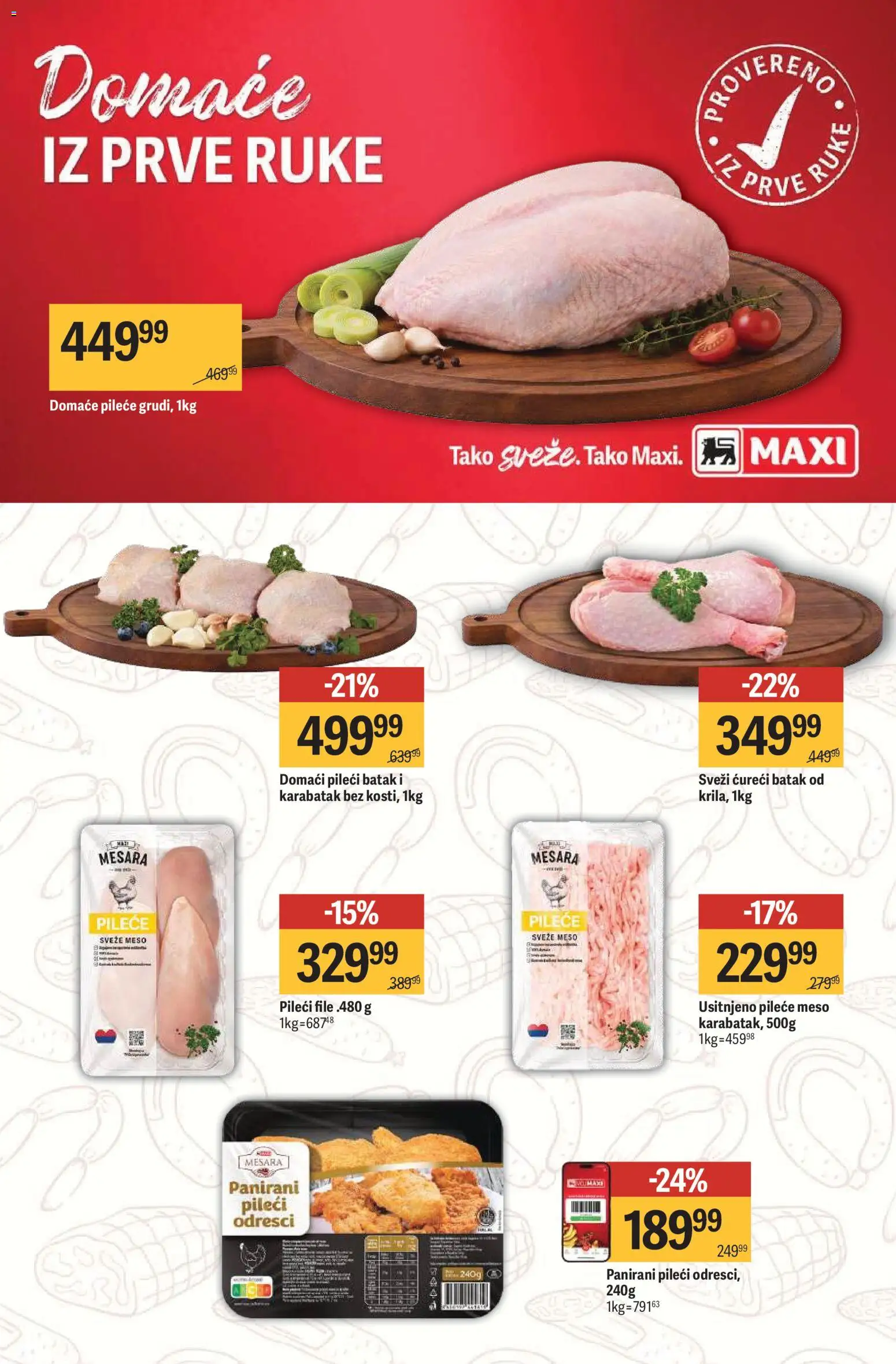 Maxi katalog - važi od 30.07.2026 | Strana: 7 | Proizvode: Pileće meso, Pileći file, Ćureći batak, Pileći batak