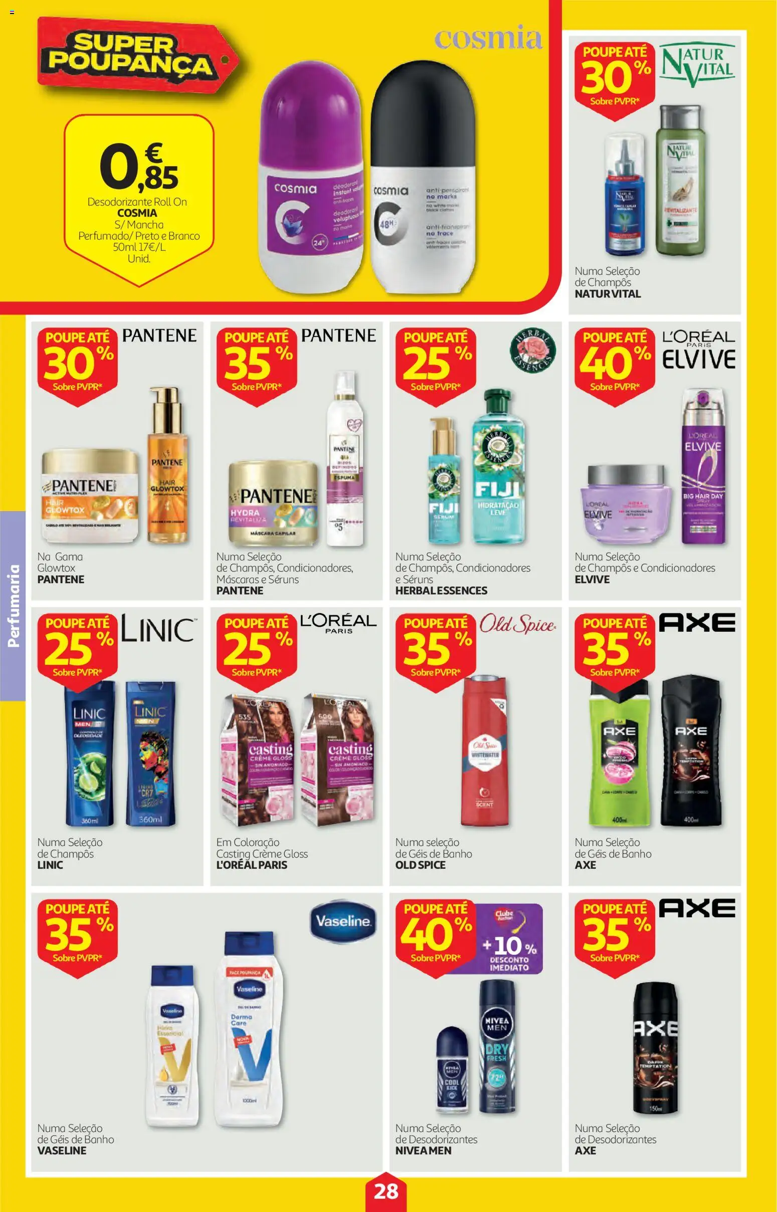 Auchan folheto │ válido de 22/10/2026 | Página: 28 | Produtos: Gloss, Casting creme gloss, Desodorizante, Sérum