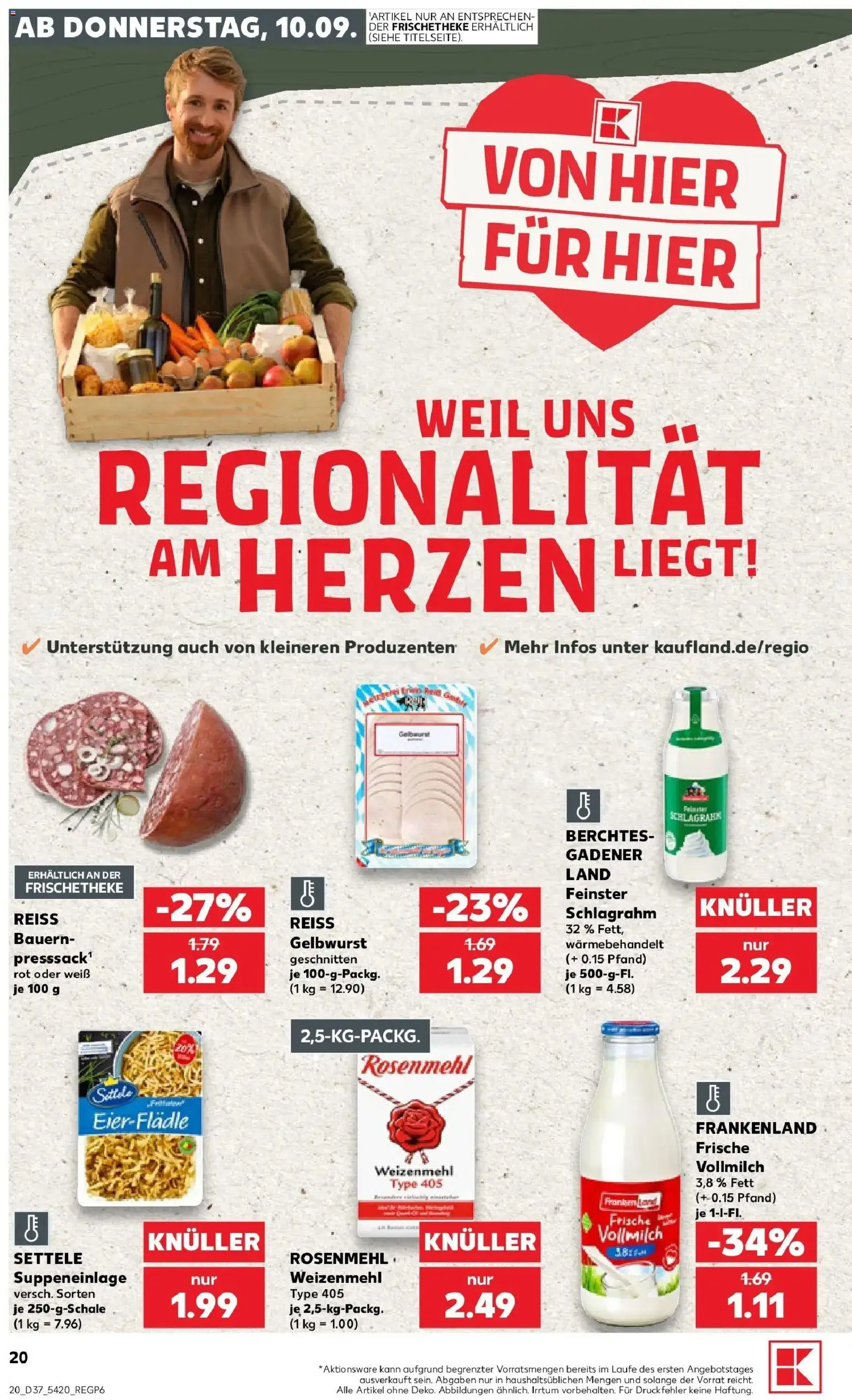 Prospekt Kaufland ab 10.09.2026 » Angebote Online zum Blättern | Seite: 20 | Produkte: Weizenmehl