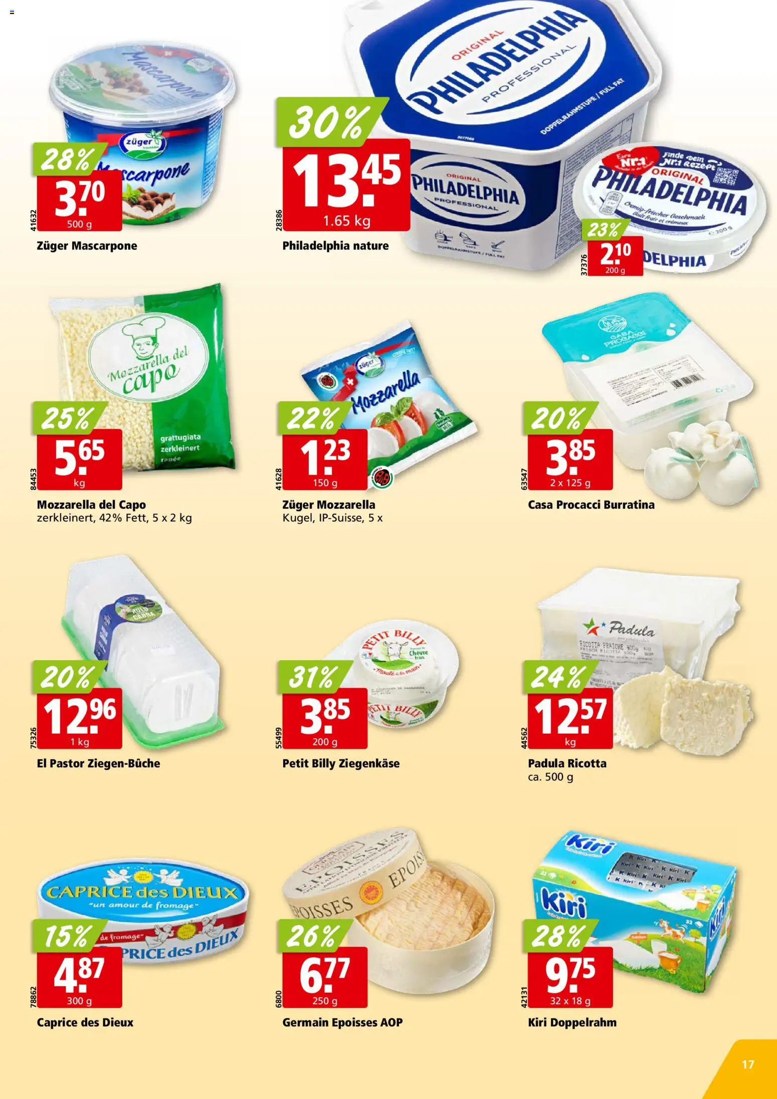Aligro aktionen Chavannes, Matran, Genf, Sitten – gültig ab 21.09.2026 | Seite: 17 | Produkte: Mascarpone, Ziegenkäse, Ricotta