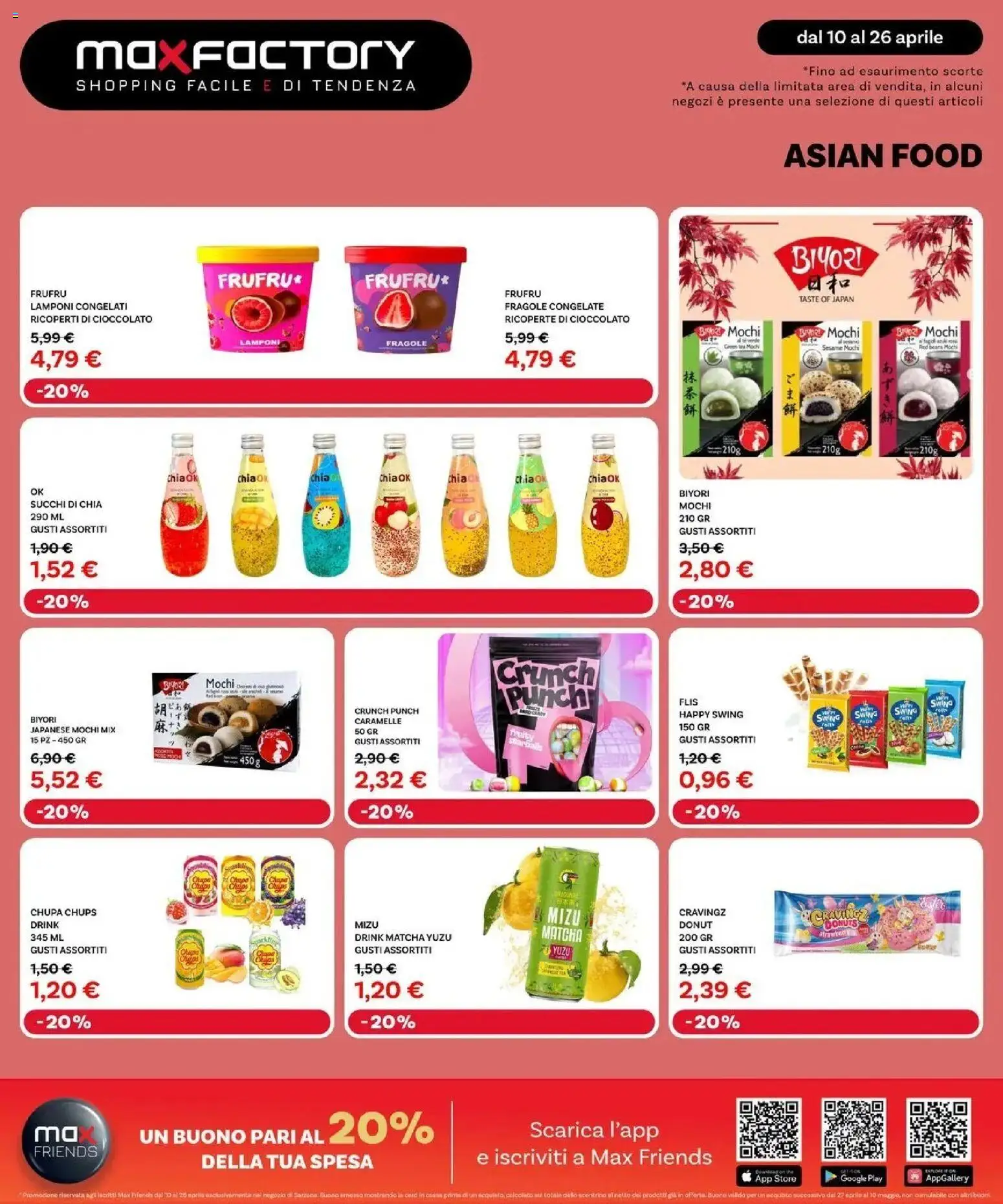 Volantino Max Factory del 10.04.2026 | Pagina: 21 | Prodotti: Cioccolato, Lamponi, Caramelle, Fragole