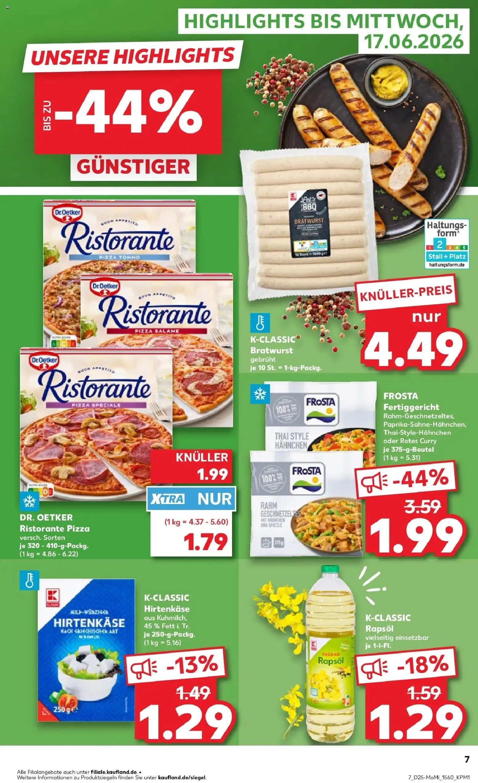 Kaufland Prospekt Gifhorn – gültig ab 15.06.2026 | Seite: 9 | Produkte: Ristorante, Bratwurst, Frosta, Pizza