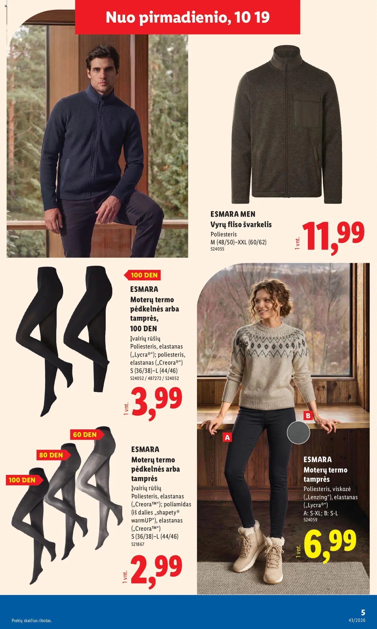 LIDL akcijos nuo 2026.10.19 | Puslapis: 5 | Prekių: Pėdkelnės, Tamprės