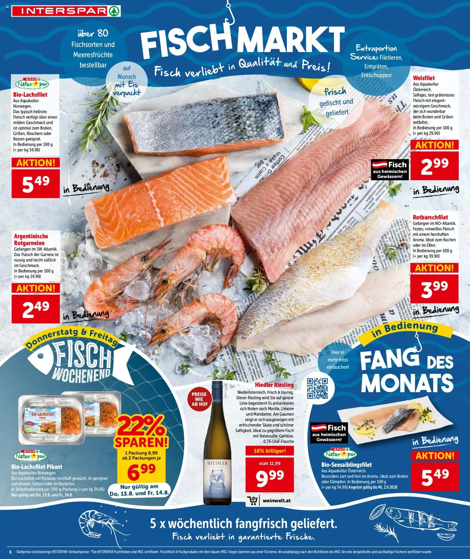 Interspar - Flugblatt gültig ab 13.08.2026 | Seite: 6 | Produkte: Eis, Meeresfrüchte, Fisch